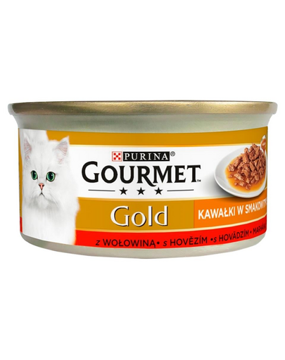 GOURMET Gold Sauce Delights Hrana umeda cu vita pentru pisici adulte 85 g