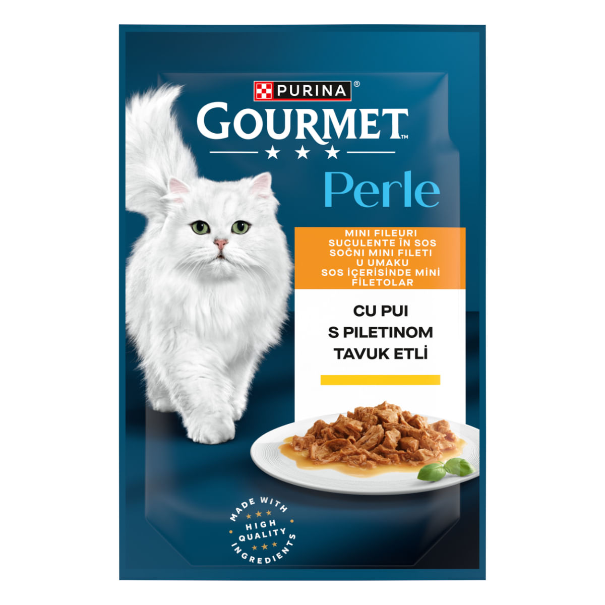 GOURMET Perle, Pui, plic hrană umedă pisici, (în sos), 85g - poza 1