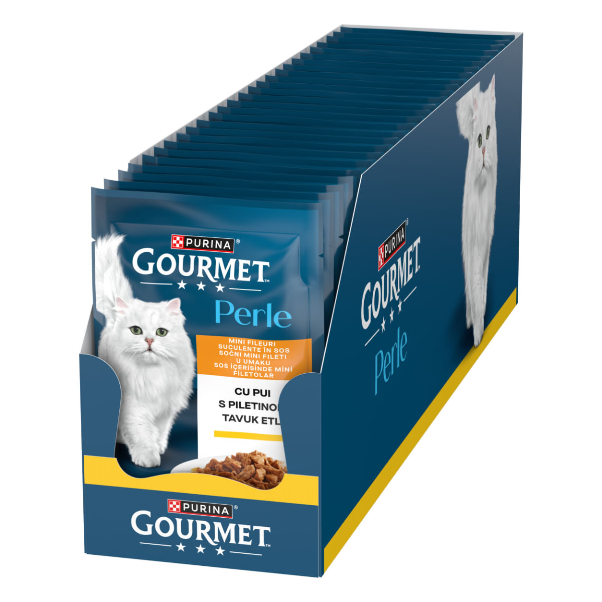 GOURMET Perle, Pui, plic hrană umedă pisici, (în sos), bax, 85g x 26buc - poza 4