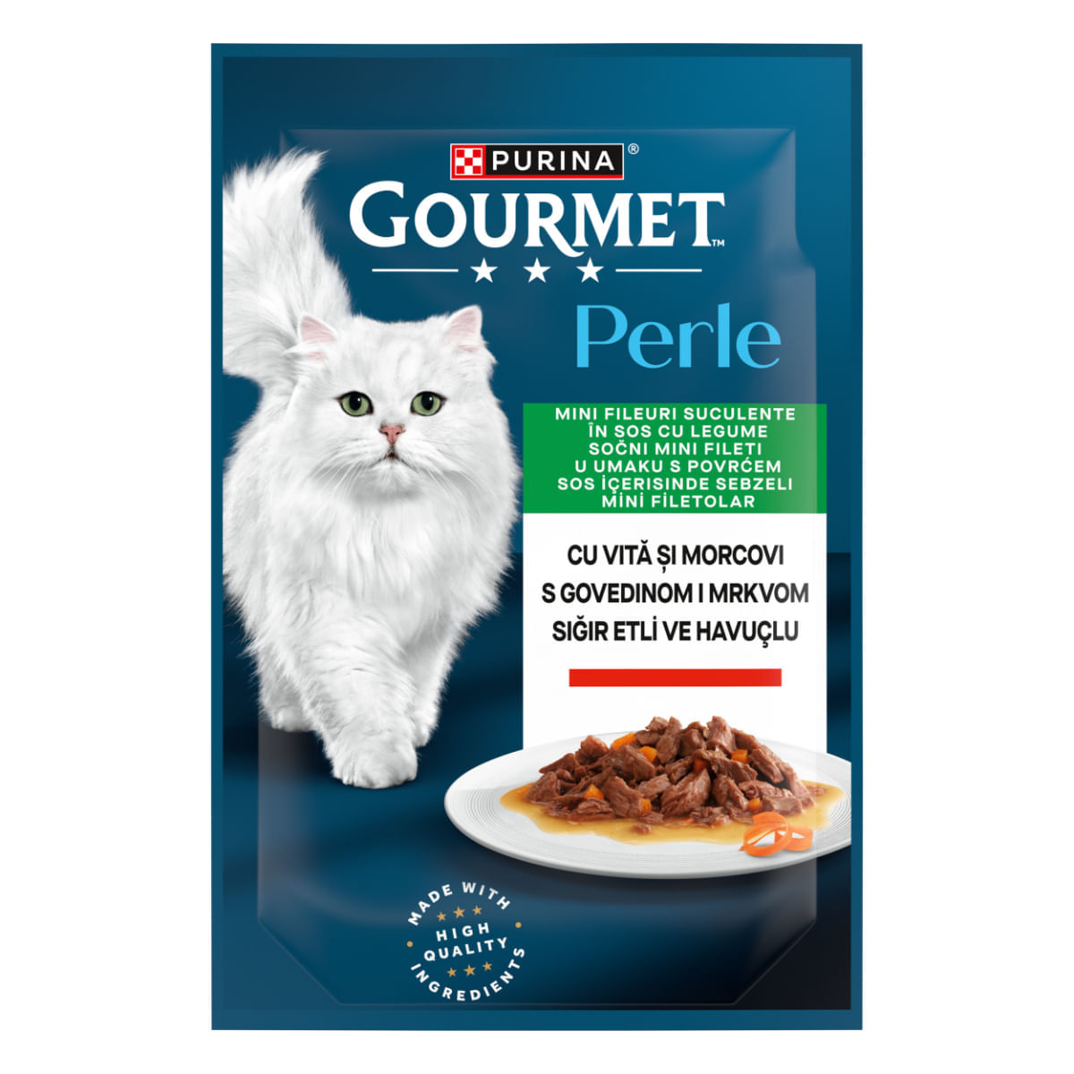 GOURMET Perle, Vită și Morcov, plic hrană umedă pisici, (în sos), bax, 85g x 26buc - poza 2
