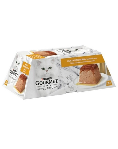 GOURMET REVELATIONS Hrana umeda pentru pisici adulte, mousse de pui 2 x 57 g