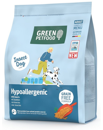 GREEN PETFOOD InsectDog Hypoallergen 900g hrană hipoalergenică fără cereale cu insecte pentru câini