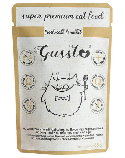 GUSSTO Cat Fresh Calf & Rabbit hrana superpremium pisici 24x85 g iepure si vitel
