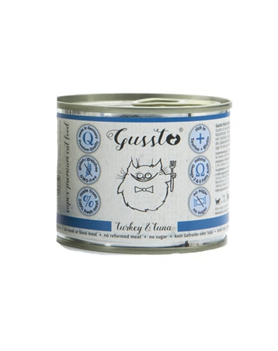 GUSSTO Cat Fresh Turkey & Tuna CARNE PROASPĂTĂ DE CURCAN CU TON 200 g
