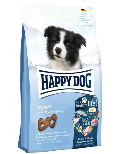 HAPPY DOG Supreme Fit&amp;Vital Puppy Hrana uscata pentru catei, cu pasare 10 kg