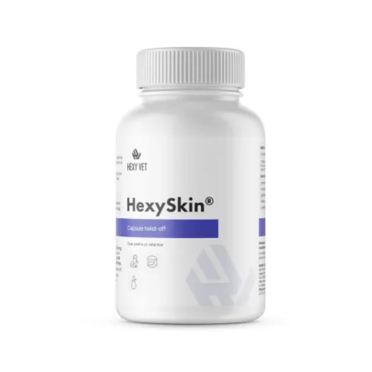 HEXY VET Hexy Skin, supliment piele & blană câini și pisici, capsule HEXY VET Hexy Skin, XS-XL, supliment piele & blană câini și pisici, flacon, 60 capsule - poza 2