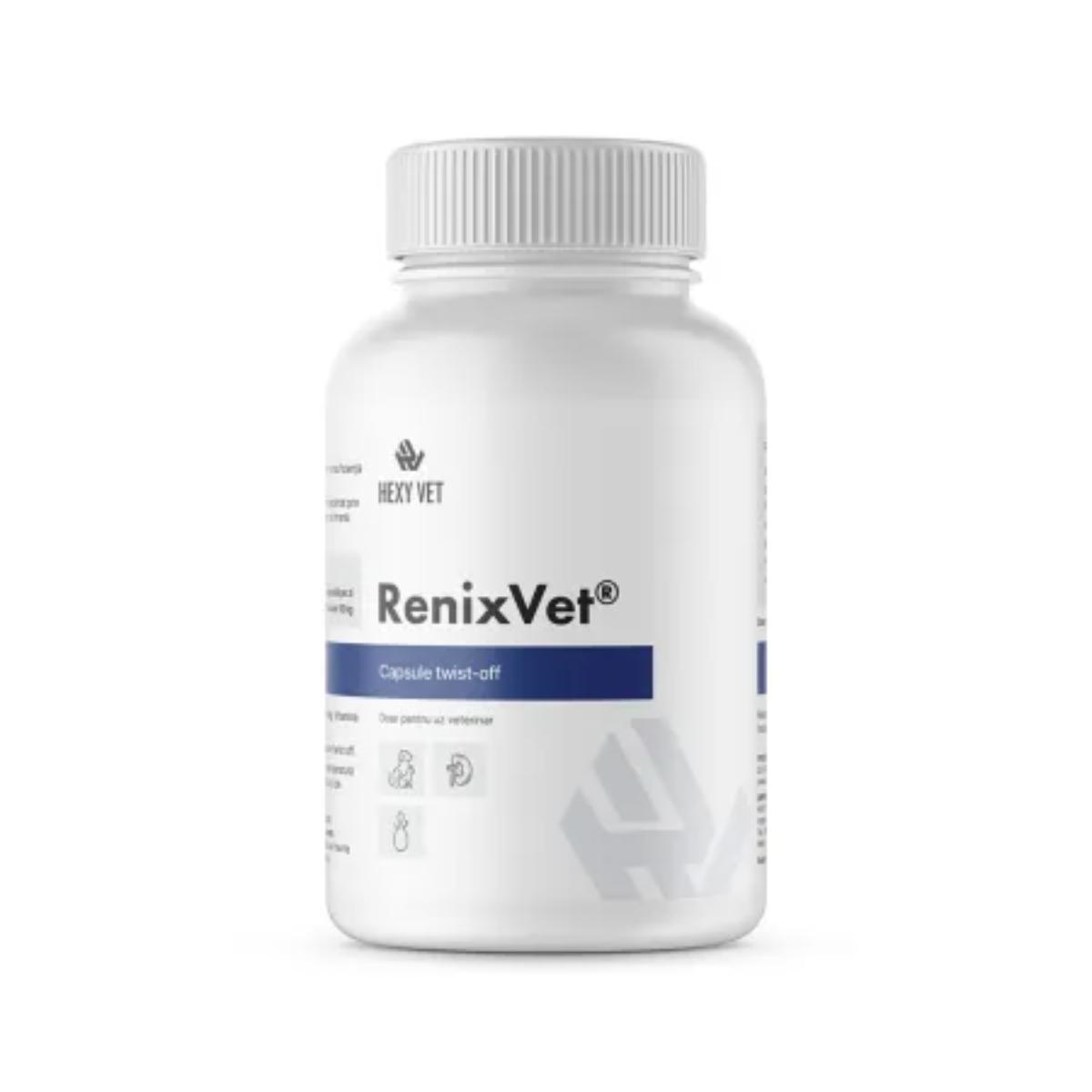 HEXY VET RenixVet, supliment sistem renal câini și pisici, capsule HEXY VET RenixVet, XS-XL, supliment sistem renal câini și pisici, flacon, 60 capsule - poza 1