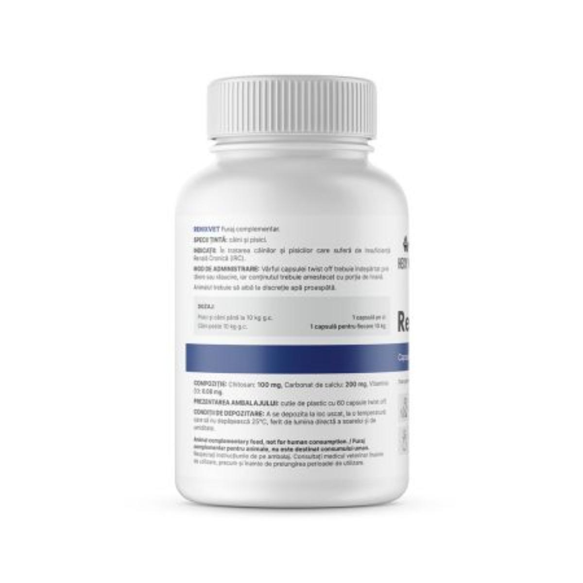HEXY VET RenixVet, supliment sistem renal câini și pisici, capsule HEXY VET RenixVet, XS-XL, supliment sistem renal câini și pisici, flacon, 60 capsule - poza 3