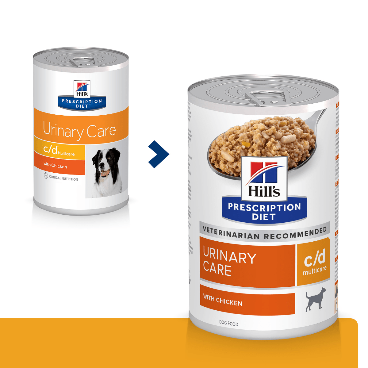 HILL'S Prescription Diet c/d, Pui, dietă veterinară câini, conservă hrană umedă, sistem urinar, 370g - poza 1