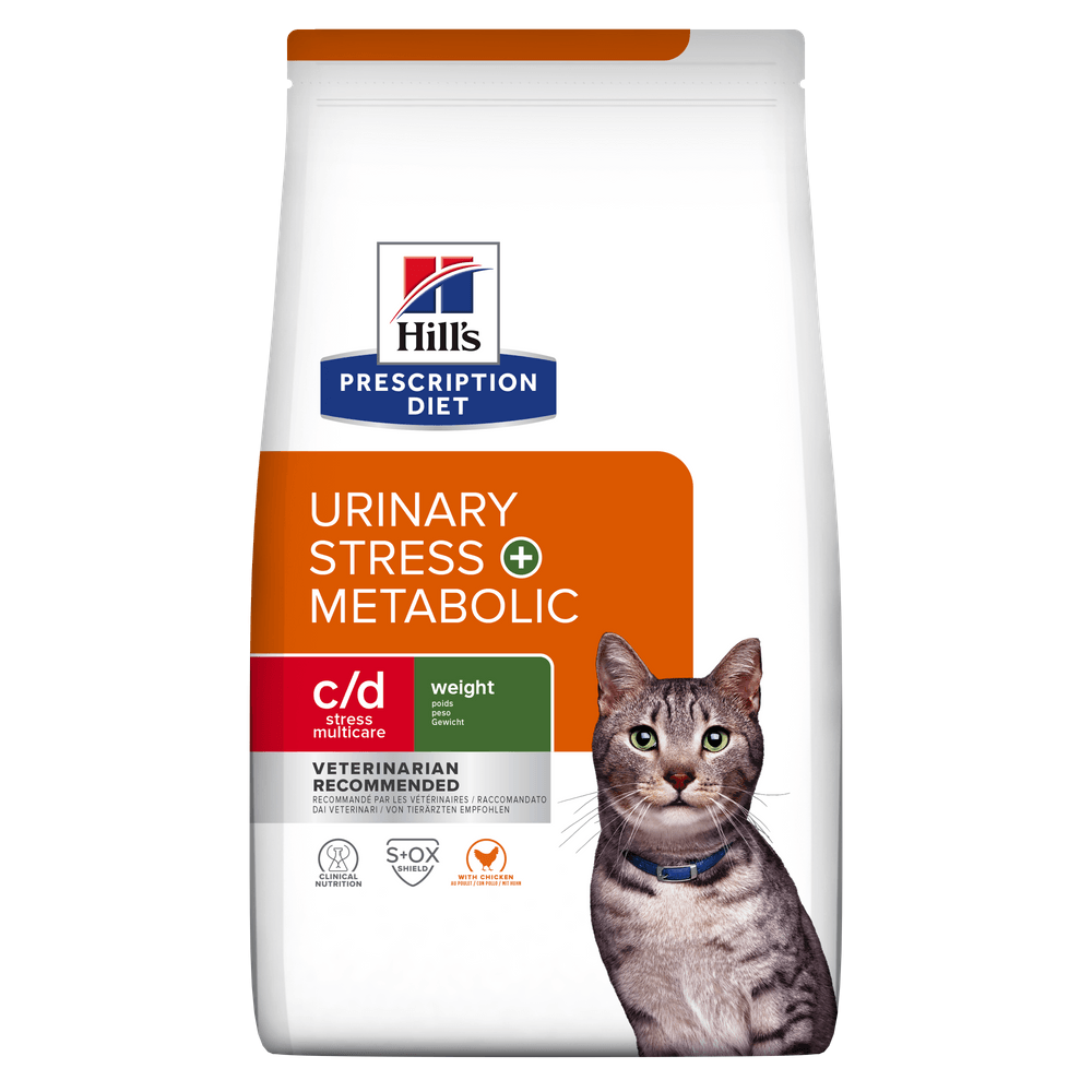 HILL'S Prescription Diet c/d Stress + Metabolic, Pui, dietă veterinară pisici, hrană uscată, sistem urinar,sistem nervos, metabolism, 3kg - poza 1