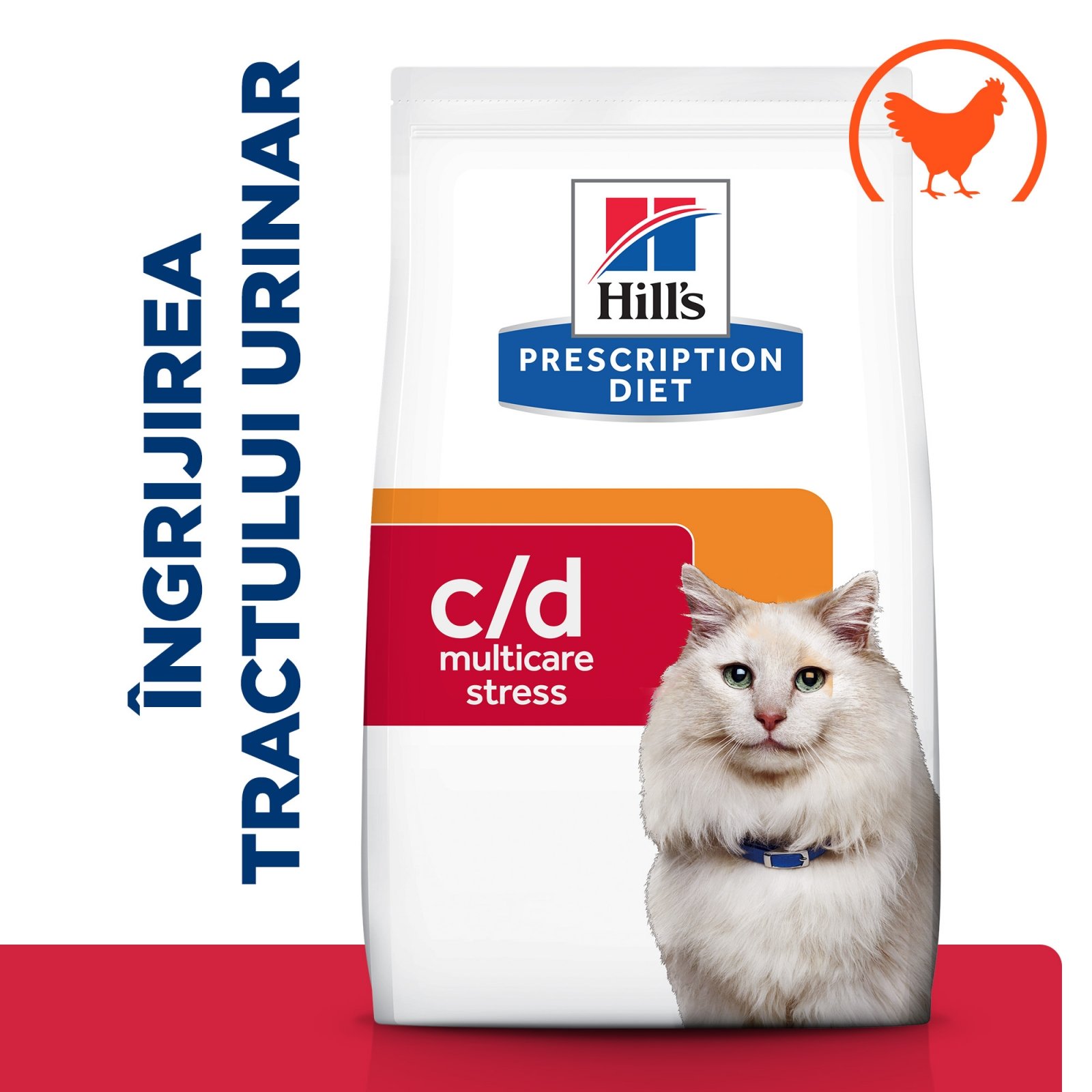HILL'S Prescription Diet c/d Urinary Multicare Stress, Pui, dietă veterinară pisici, hrană uscată, afecțiuni urinare HILL'S Prescription Diet c/d Urinary Care Multicare Stress, Pui, dietă veterinară pisici, hrană uscată, sistem urinar, sist - poza 4