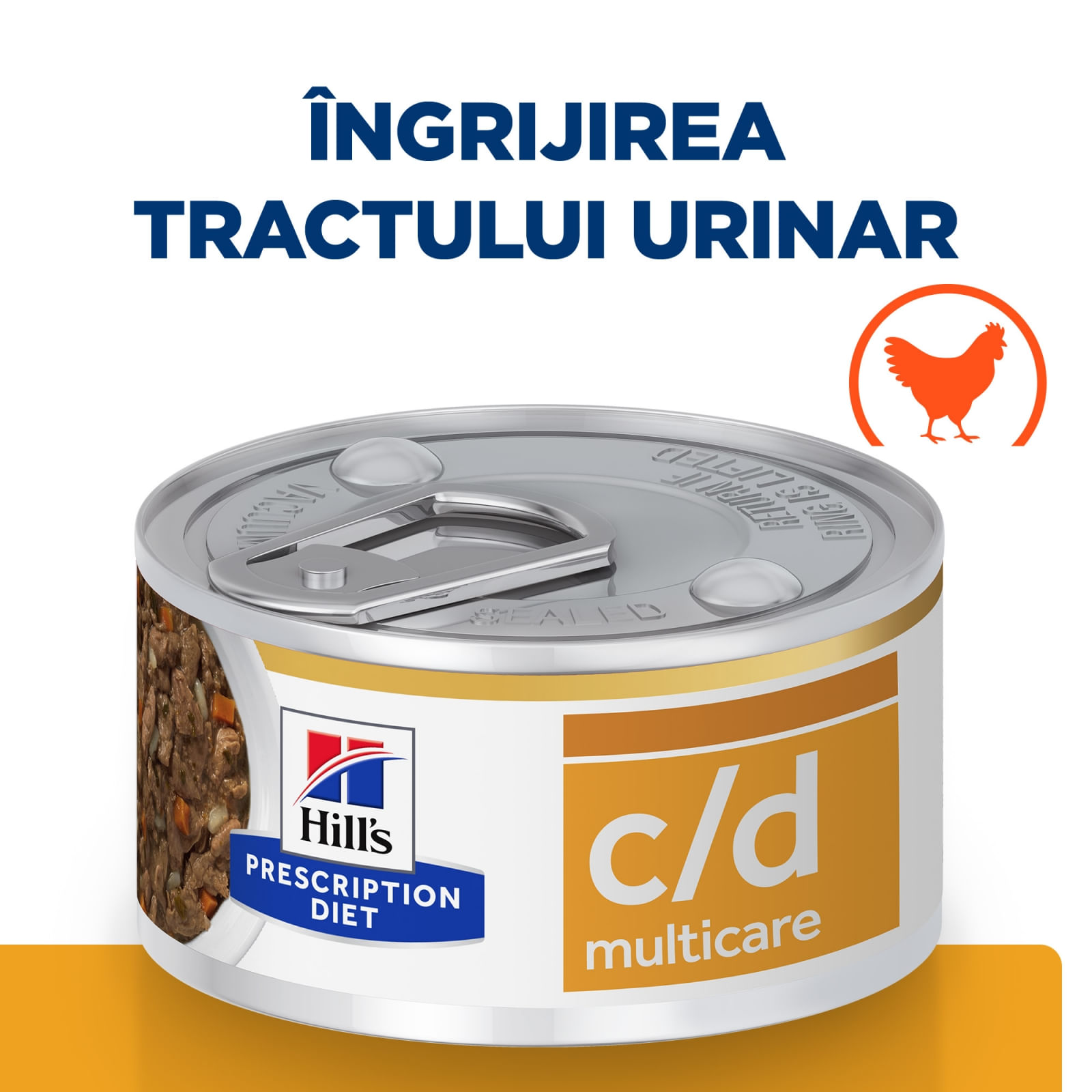 HILL'S Prescription Diet c/d Urinary, Pui cu Legume, dietă veterinară pisici, conservă hrană umedă, afecțiuni urinare HILL'S Prescription Diet c/d Urinary Care, Pui cu Legume, dietă veterinară pisici, conservă hrană umedă, sistem urinar, (î - poza 4