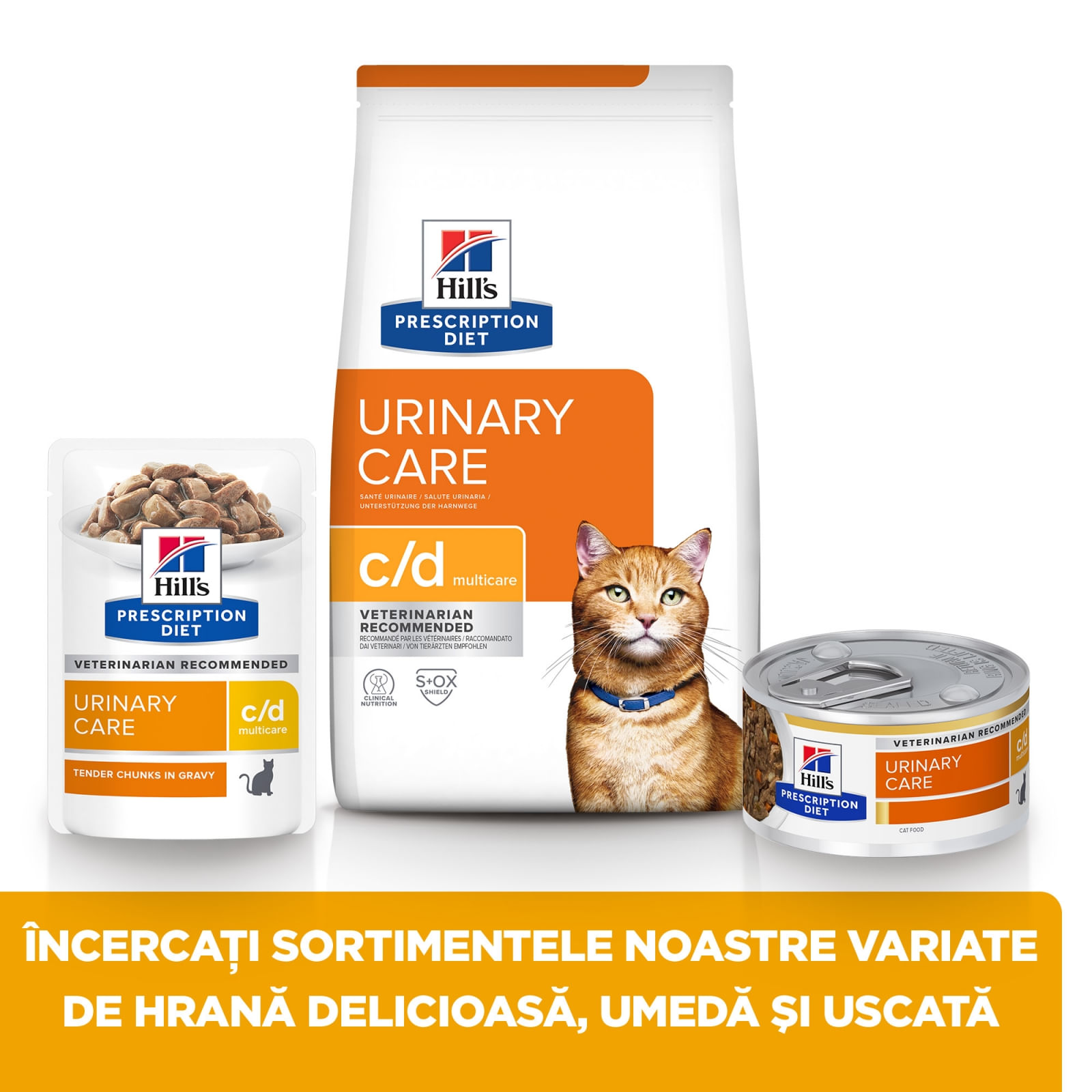 HILL'S Prescription Diet c/d Urinary, Pui, dietă veterinară pisici, hrană uscată, afecțiuni urinare HILL'S Prescription Diet c/d Urinary, Pui, dietă veterinară pisici, hrană uscată, sistem urinar, 12kg - poza 4