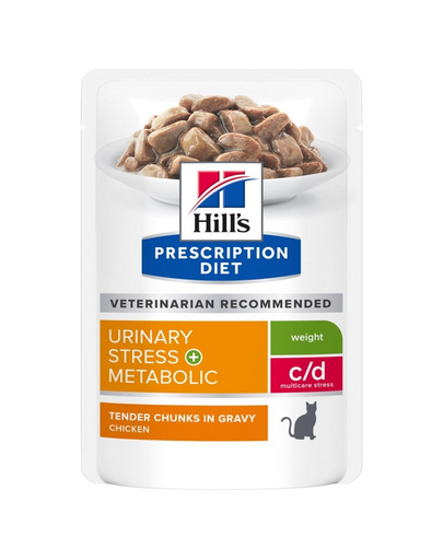 HILL'S PRESCRIPTION DIET c/d Urinary Stress + Metabolic Hrana umeda pisici cu probleme urinare, pentru controlul greutatii 12x85 g