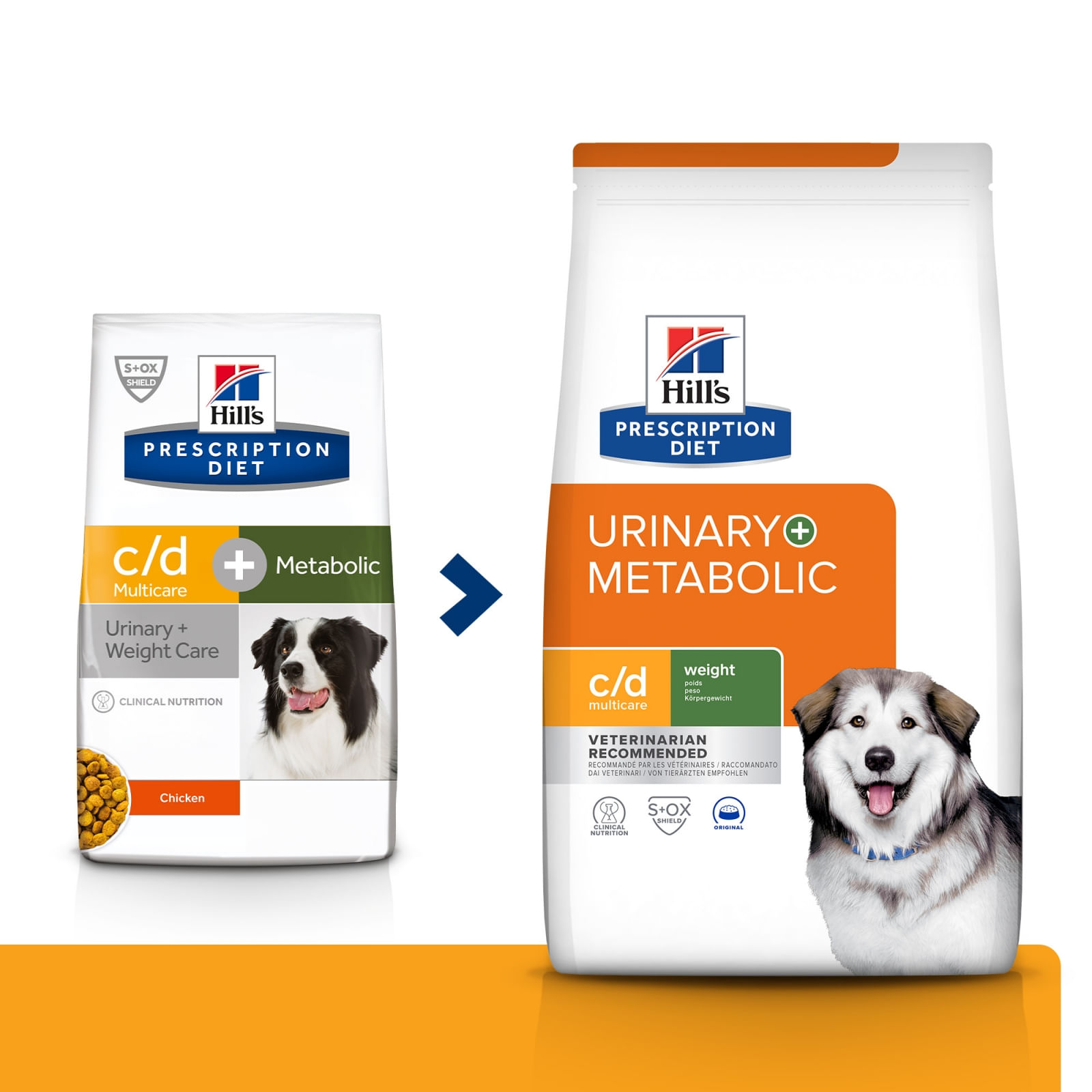 HILL'S Prescription Diet c/d Urinary + Weight Care + Metabolic, Pui, dietă veterinară câini, hrană uscată, afecțiuni urinare și metabolice HILL'S Prescription Diet c/d Urinary + Metabolic, Pui, dietă veterinară câini, hrană uscată, sistem u