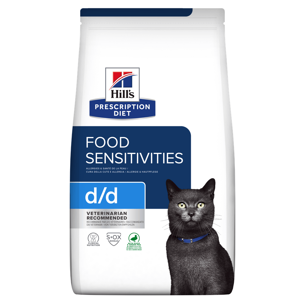 HILL'S Prescription Diet d/d, Rață cu Mazăre, dietă veterinară pisici, hrană uscată, sensibilități digestive HILL'S Prescription Diet d/d, Rață cu Mazăre, dietă veterinară pisici, hrană uscată, afecțiuni dermatologice și sistem digestiv, 1. - poza 1