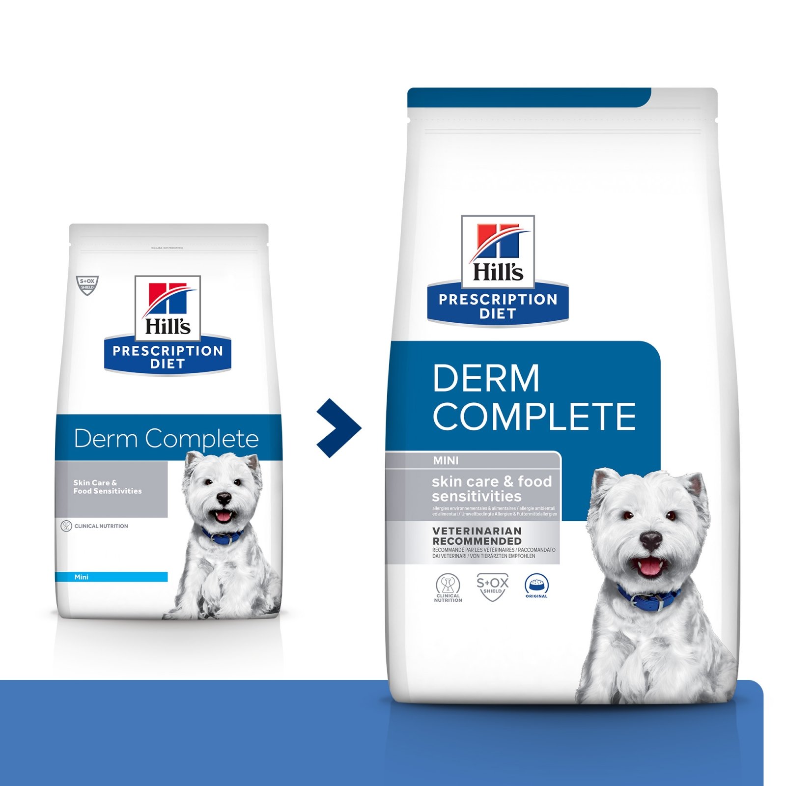 HILL'S Prescription Diet Derm Complete Mini, dietă veterinară câini, hrană uscată, afecțiuni dermatologice HILL'S Prescription Diet Derm Complete Mini, dietă veterinară câini, hrană uscată, piele & blana, 1kg - poza 1