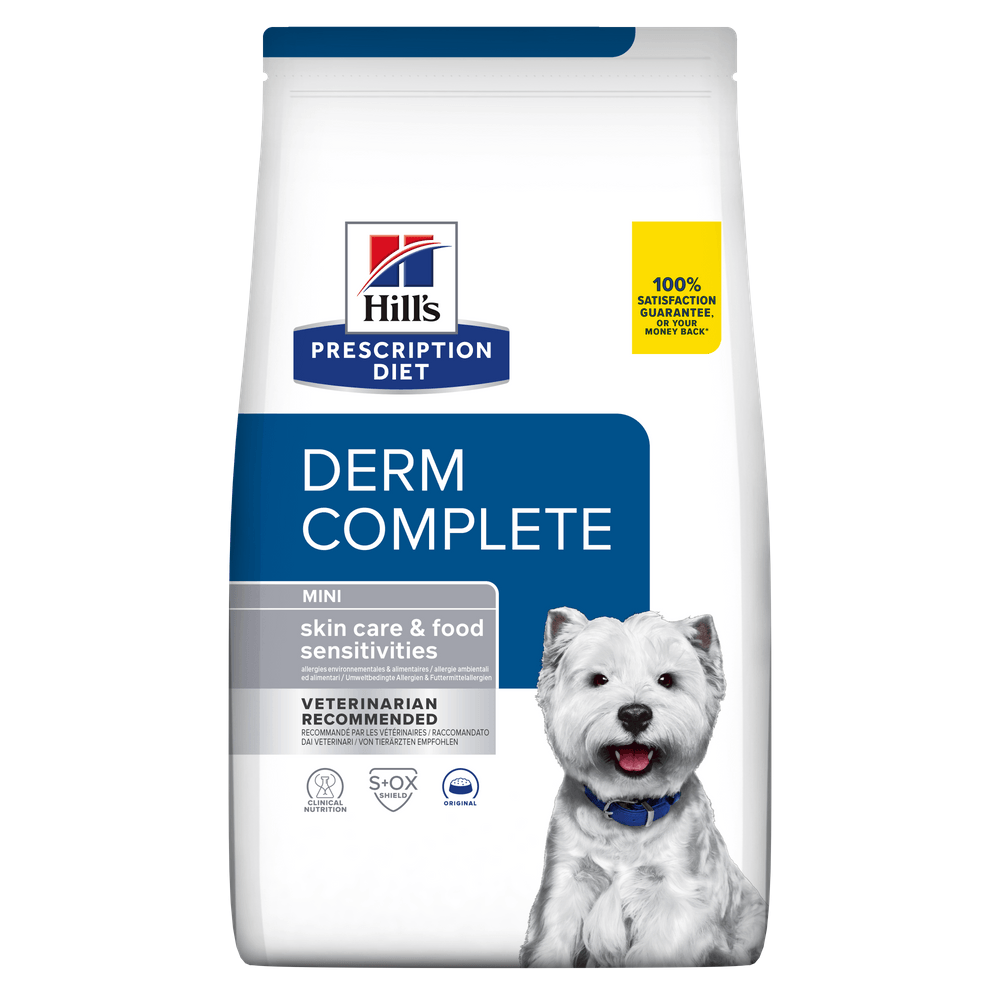 HILL'S Prescription Diet Derm Complete Mini, dietă veterinară câini, hrană uscată, afecțiuni dermatologice HILL'S Prescription Diet Derm Complete Mini, dietă veterinară câini, hrană uscată, piele & blana, 6kg - poza 1