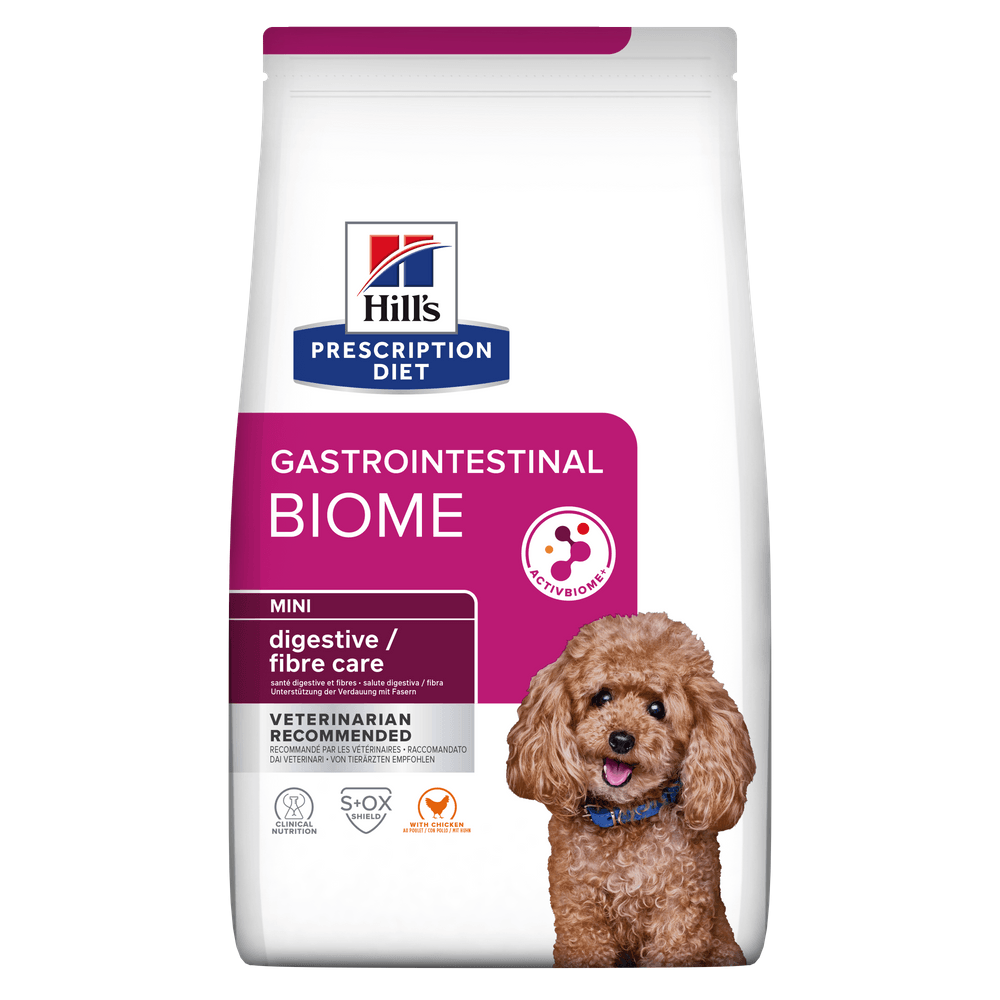 HILL'S Prescription Diet Gastrointestinal Biome Mini, Pui, dietă veterinară câini, hrană uscată, afecțiuni digestive HILL'S Prescription Diet Gastrointestinal Biome Mini, Pui, dietă veterinară câini, hrană uscată, sistem digestiv, 3kg - poza 1