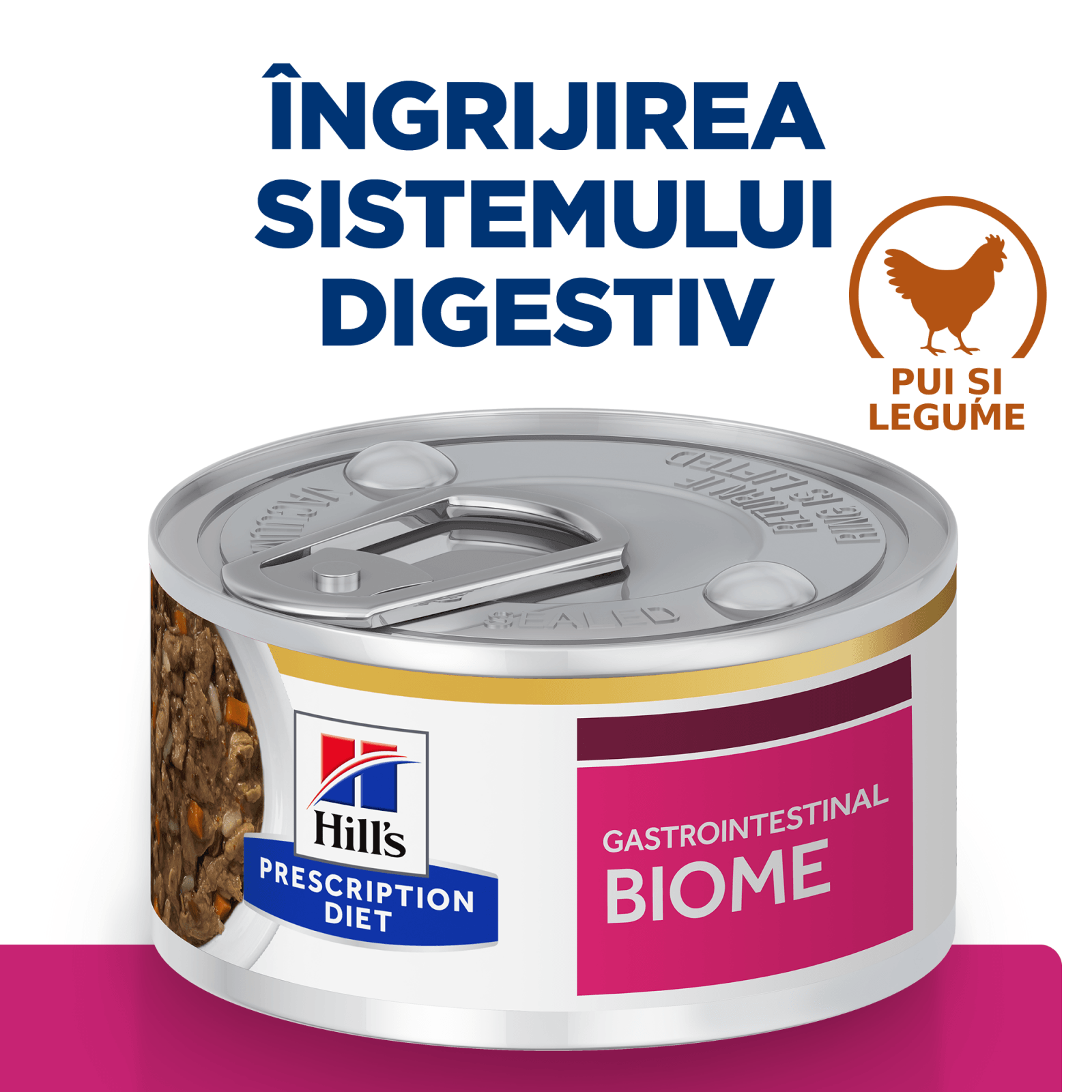 HILL'S Prescription Diet Gastrointestinal Biome, Pui cu Legume, dietă veterinară pisici, conservă hrană umedă, sistem digestiv, 82g - poza 5