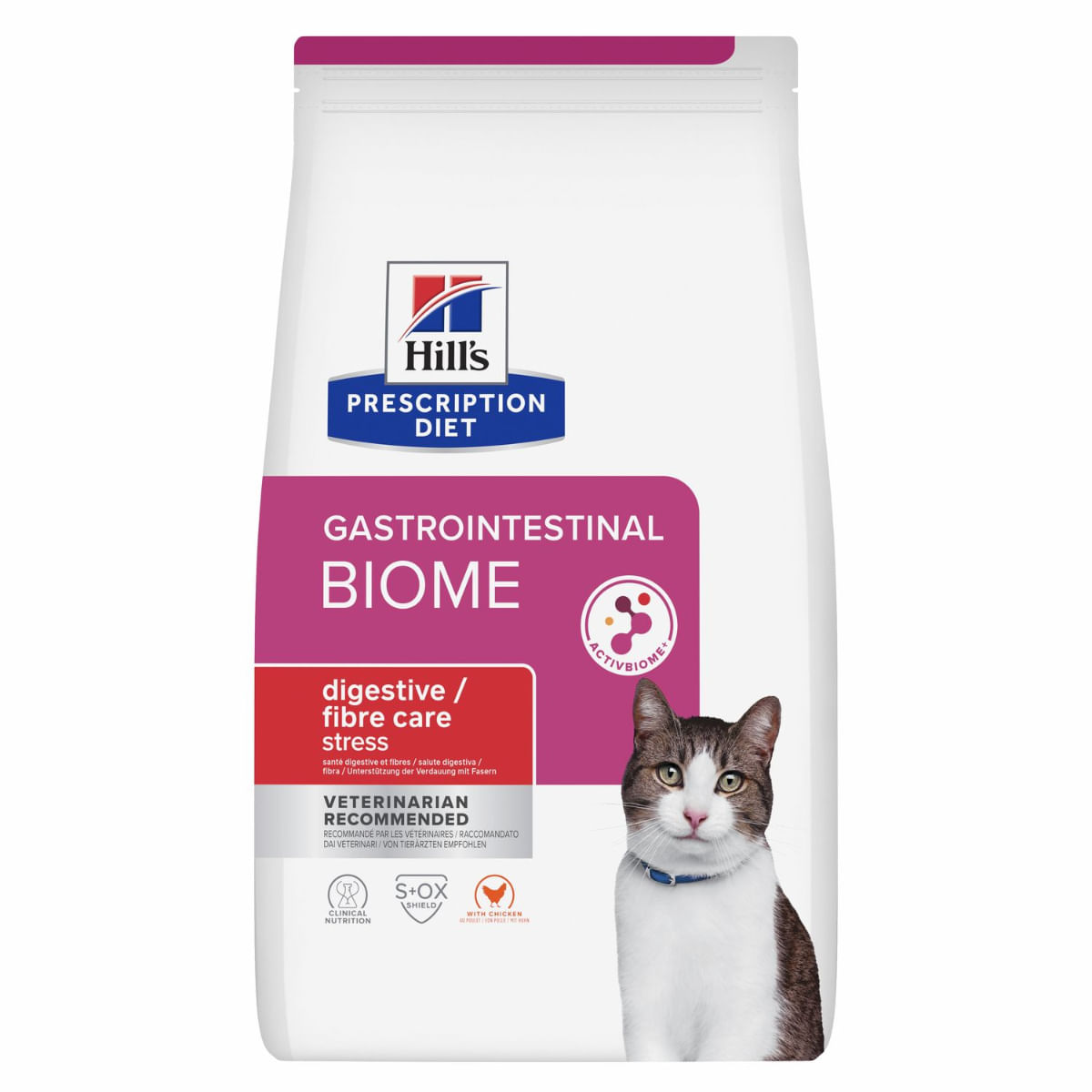 HILL'S Prescription Diet Gastrointestinal Biome Stress, Pui, dietă veterinară, hrană uscată pisici, sistem digestiv, 1.5kg - poza 2