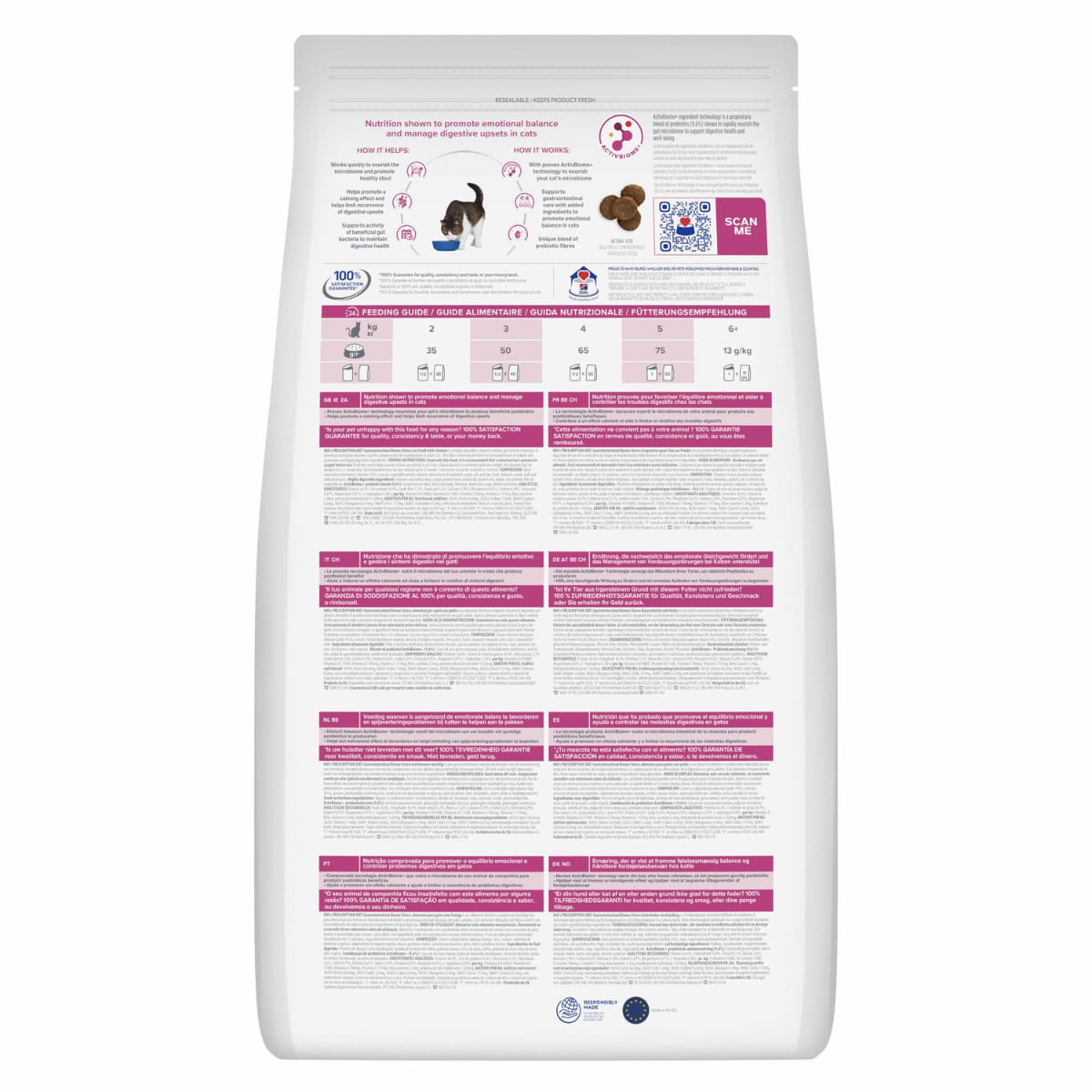 HILL'S Prescription Diet Gastrointestinal Biome Stress, Pui, dietă veterinară, hrană uscată pisici, sistem digestiv, 3kg - poza 3