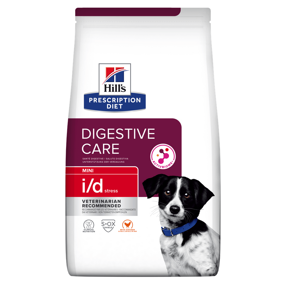 HILL'S Prescription Diet i/d Digestive Care Stress Mini, Pui, dietă veterinară câini, hrană uscată, sensibilități digestive HILL'S Prescription Diet i/d Digestive Care Stress Mini, Pui, dietă veterinară câini, hrană uscată, sistem digestiv, - poza 1