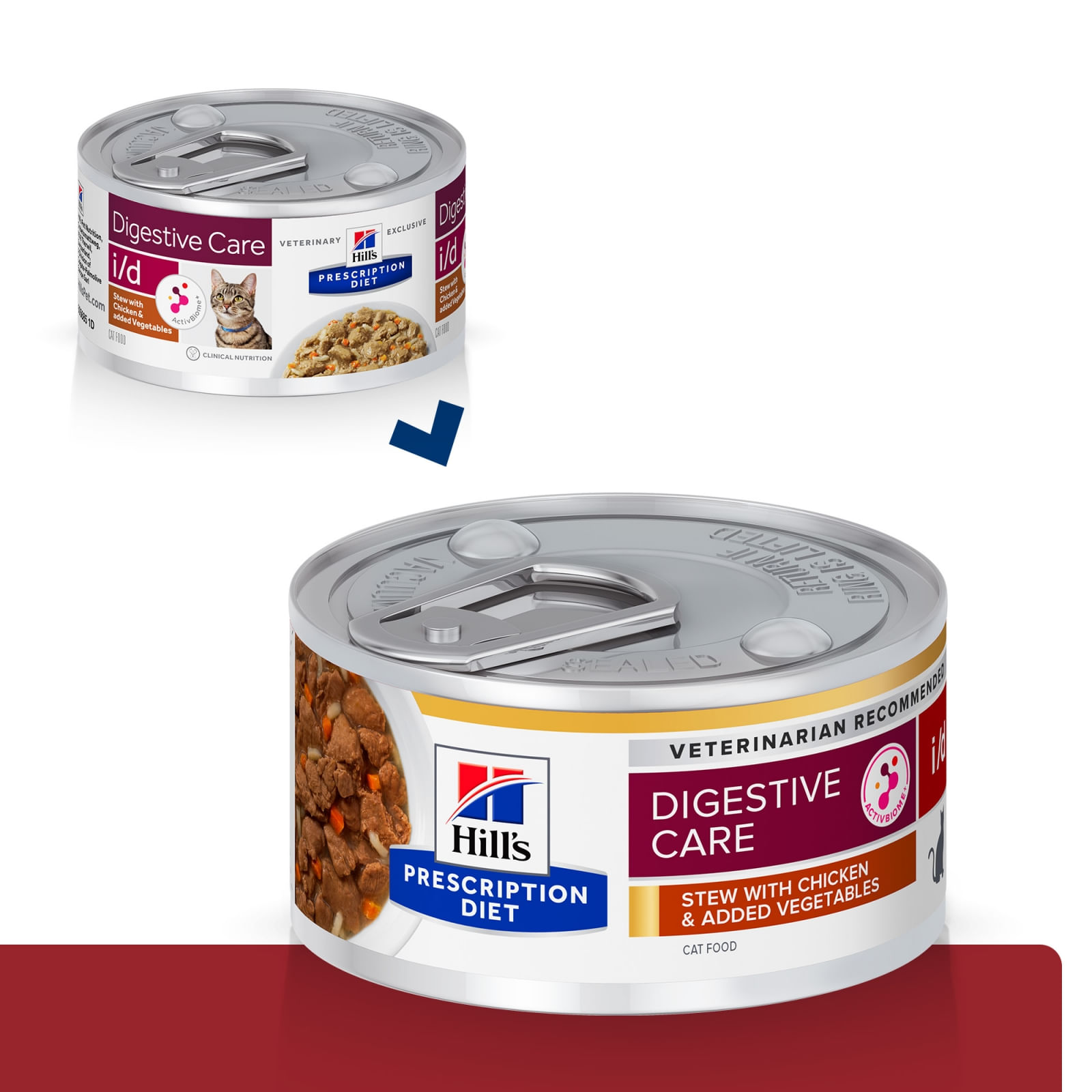 HILL'S Prescription Diet i/d Sensitive Digestive Care, Pui cu Legume, dietă veterinară pisici, conservă hrană umedă, sistem digestiv, 82g - poza 1