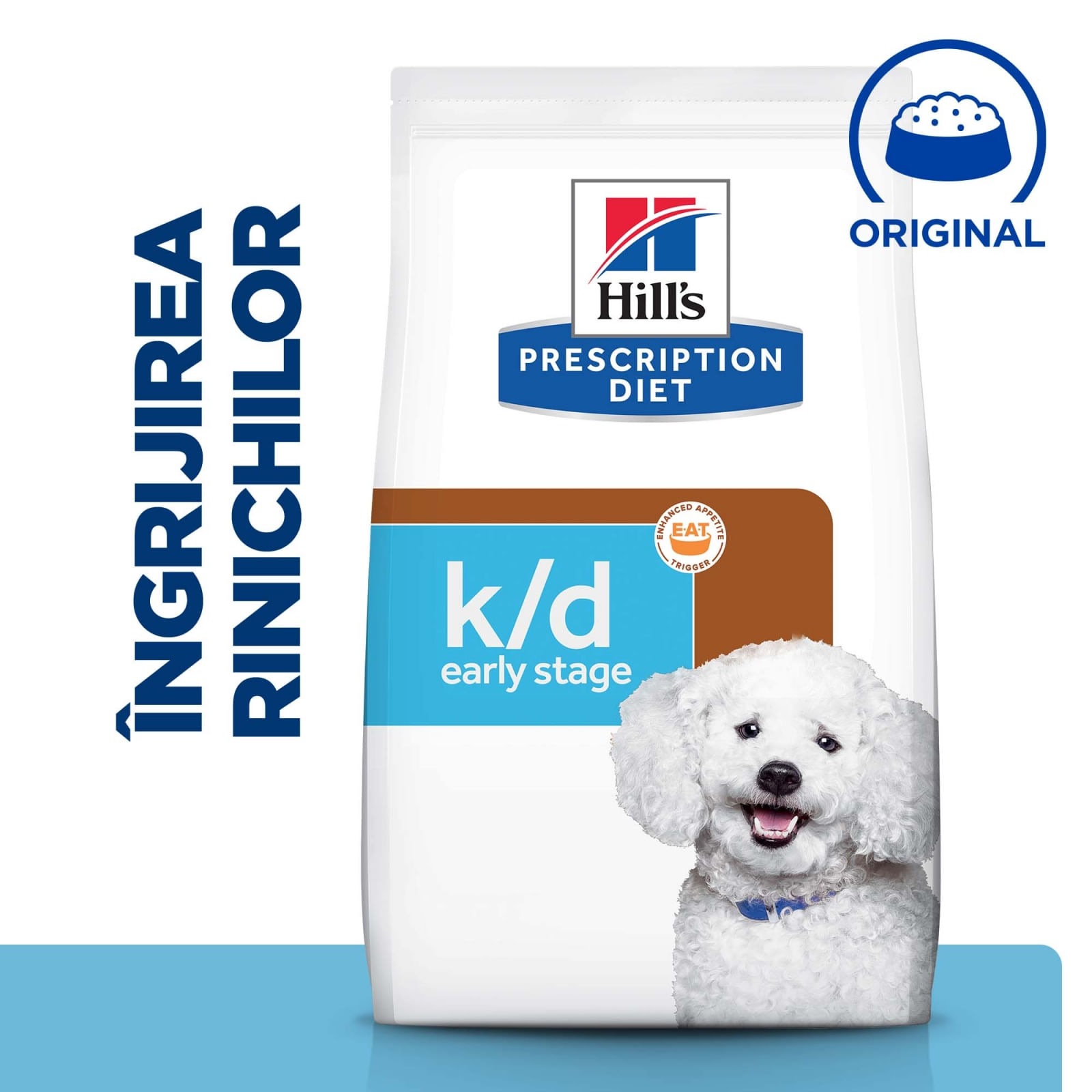 HILL'S Prescription Diet k/d Kidney Care Early Stage, dietă veterinară câini, hrană uscată, afecțiuni renale HILL'S Prescription Diet k/d Kidney Care Early Stage, dietă veterinară câini, hrană uscată, sistem renal, 12kg - poza 1