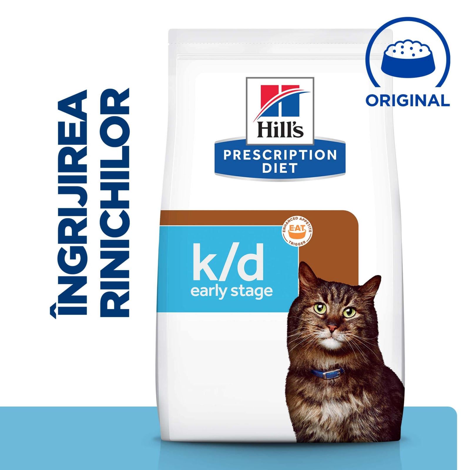 HILL'S Prescription Diet k/d Kidney Care Early Stage, dietă veterinară pisici, hrană uscată, afecțiuni renale HILL'S Prescription Diet k/d Kidney Care Early Stage, dietă veterinară pisici, hrană uscată, sistem renal, 3kg - poza 1