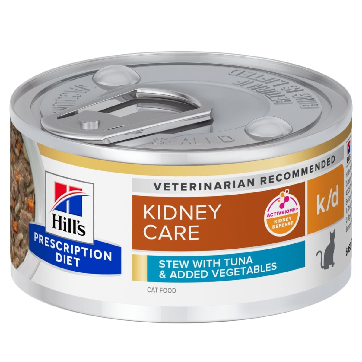 HILL'S Prescription Diet K/D Stew, Ton și Tocană de Legume, dietă veterinară, conservă hrană umedă pisici, sistem renal, (în sos), 82g - poza 2