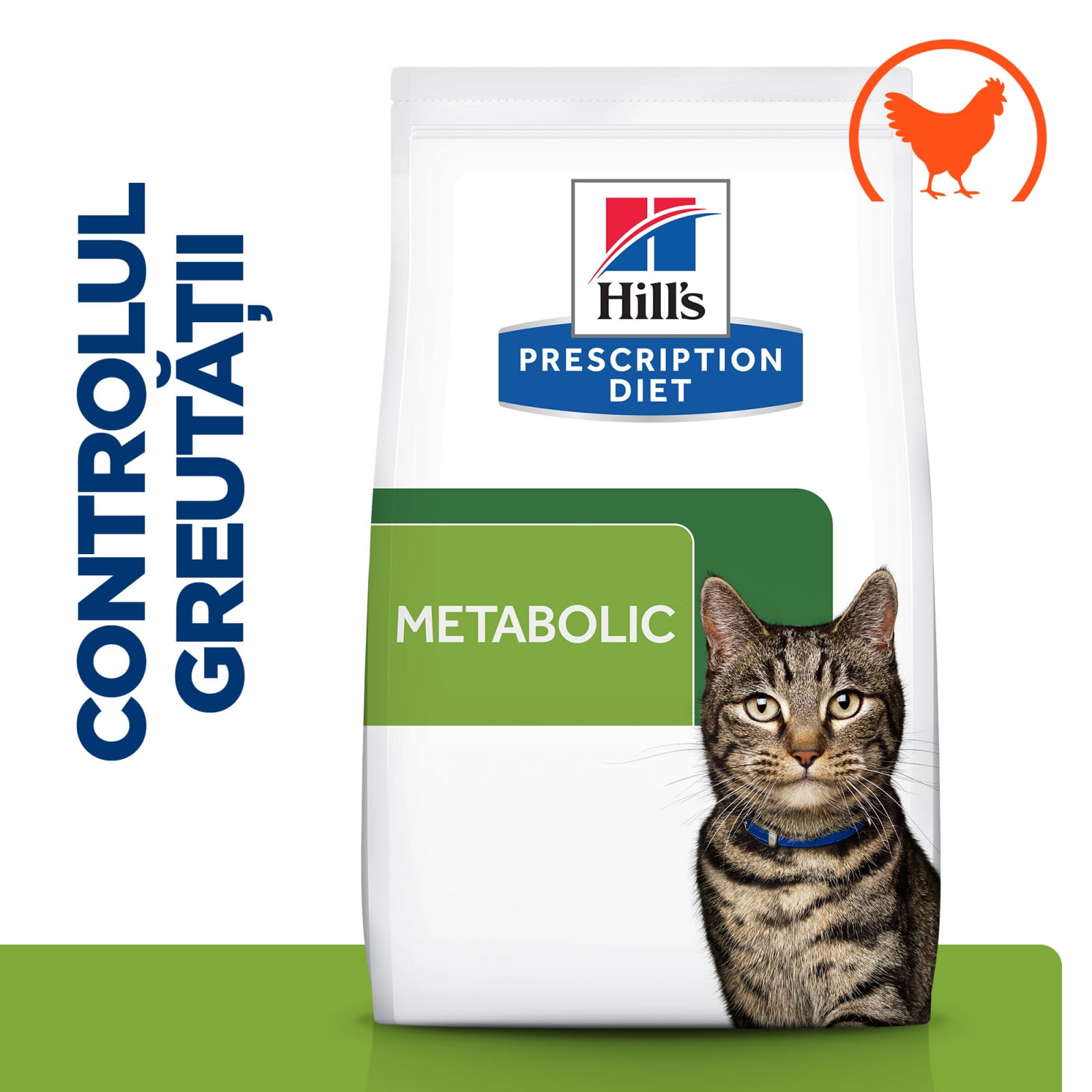 HILL'S Prescription Diet Metabolic, Pui, dietă veterinară pisici, hrană uscată, afecțiuni metabolice (obezitate) HILL'S Prescription Diet Metabolic, Pui, dietă veterinară pisici, hrană uscată, metabolism (obezitate si diabet), 1.5kg - poza 4