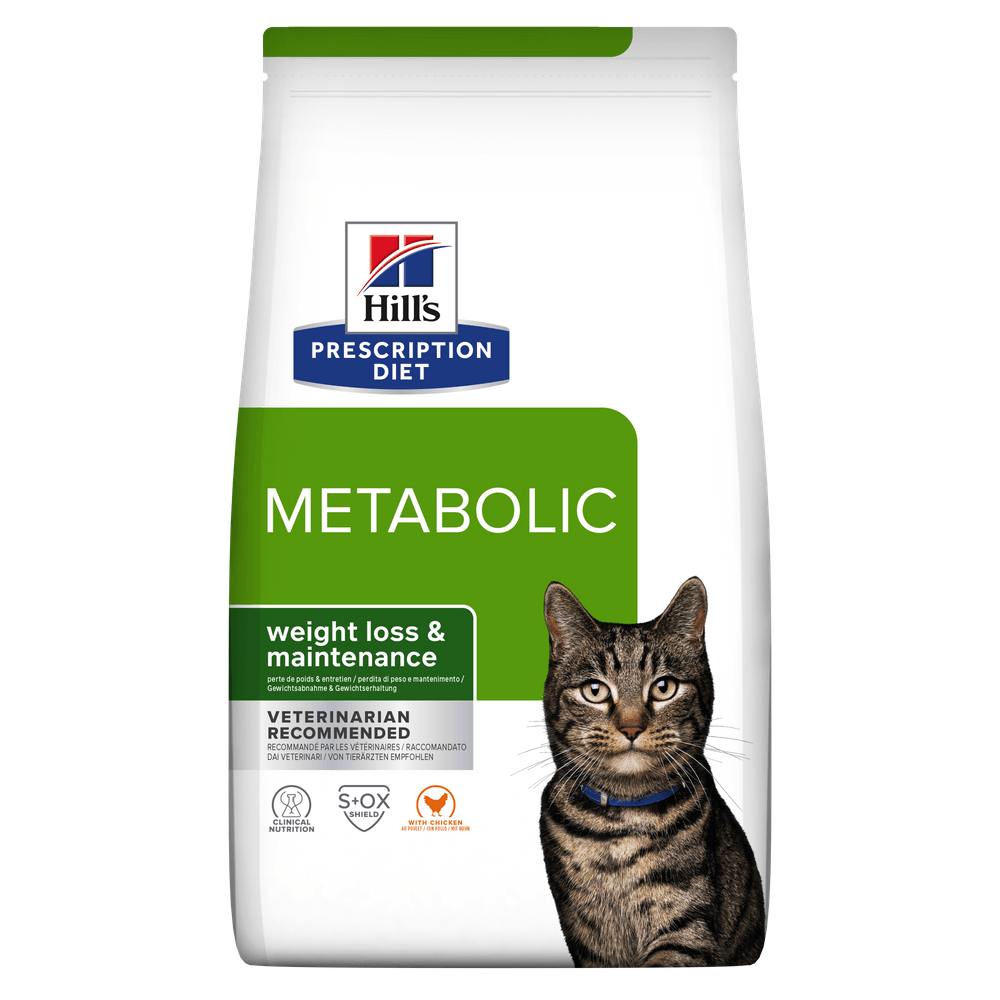 HILL'S Prescription Diet Metabolic, Pui, dietă veterinară pisici, hrană uscată, afecțiuni metabolice (obezitate) HILL'S Prescription Diet Metabolic, Pui, dietă veterinară pisici, hrană uscată, metabolism (obezitate si diabet), 3kg - poza 4