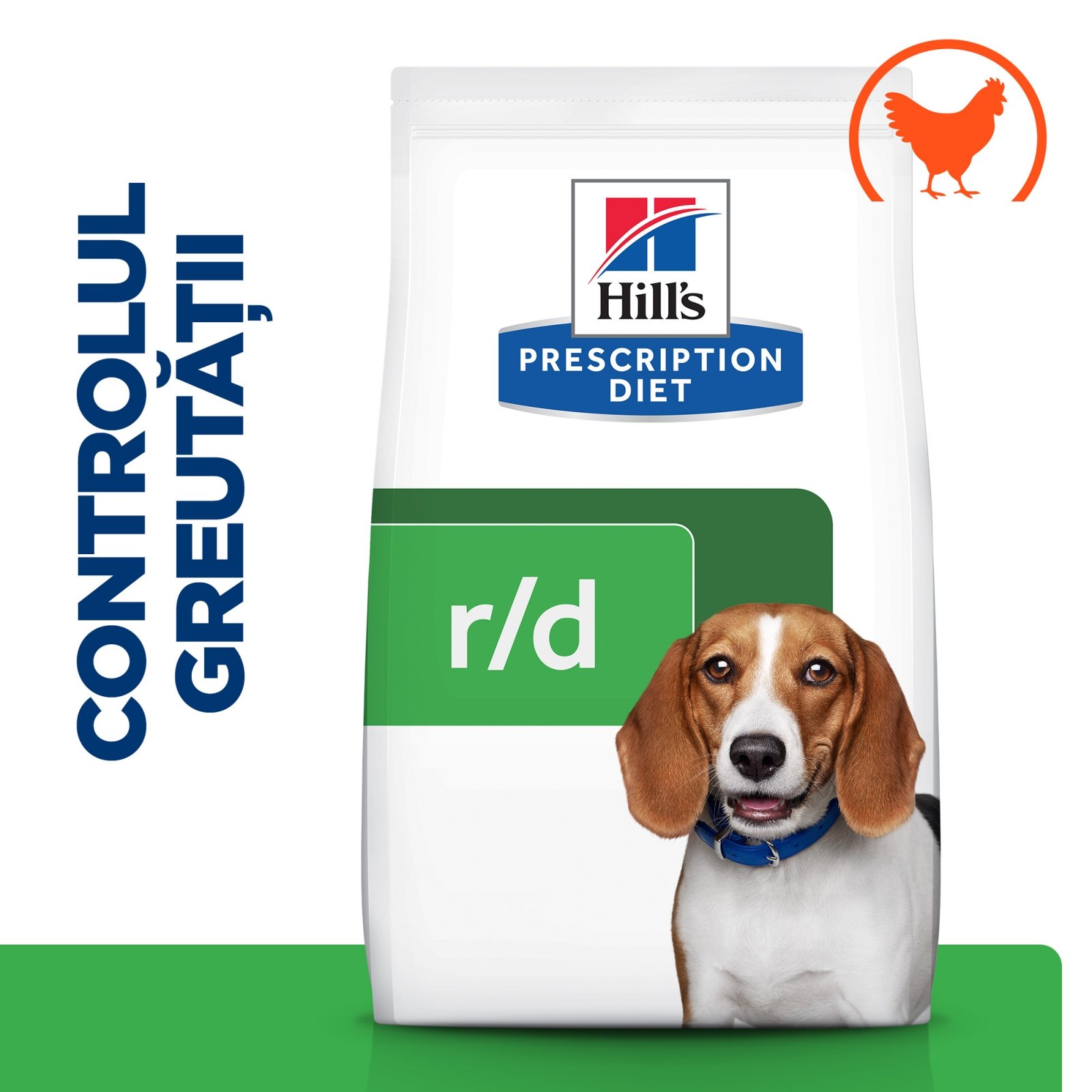 HILL'S Prescription Diet r/d Weight Loss, Pui, dietă veterinară câini, hrană uscată, scădere în greutate HILL'S Prescription Diet r/d Weight Loss, Pui, dietă veterinară câini, hrană uscată, metabolism (obezitate si diabet), 1.5kg - poza 2