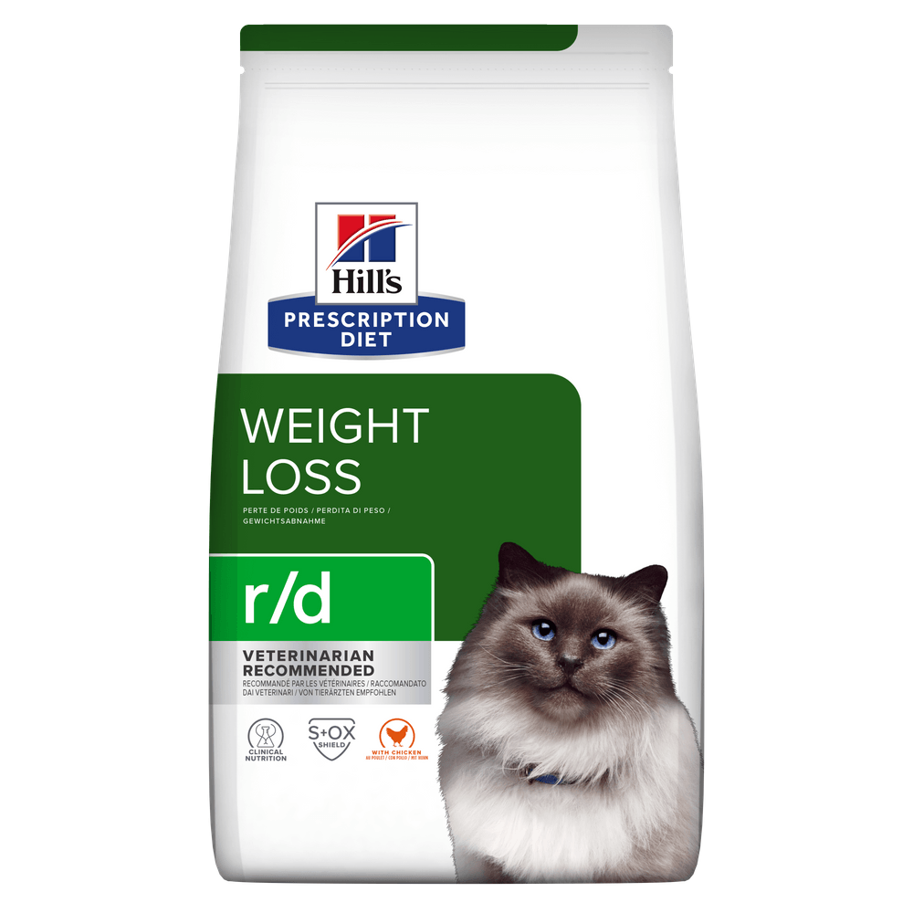HILL'S Prescription Diet r/d Wheight Loss, Pui, dietă veterinară pisici, hrană uscată, scădere în greutate HILL'S Prescription Diet r/d Wheight Loss, Pui, dietă veterinară pisici, hrană uscată, metabolism (obezitate si diabet), 1.5kg - poza 1