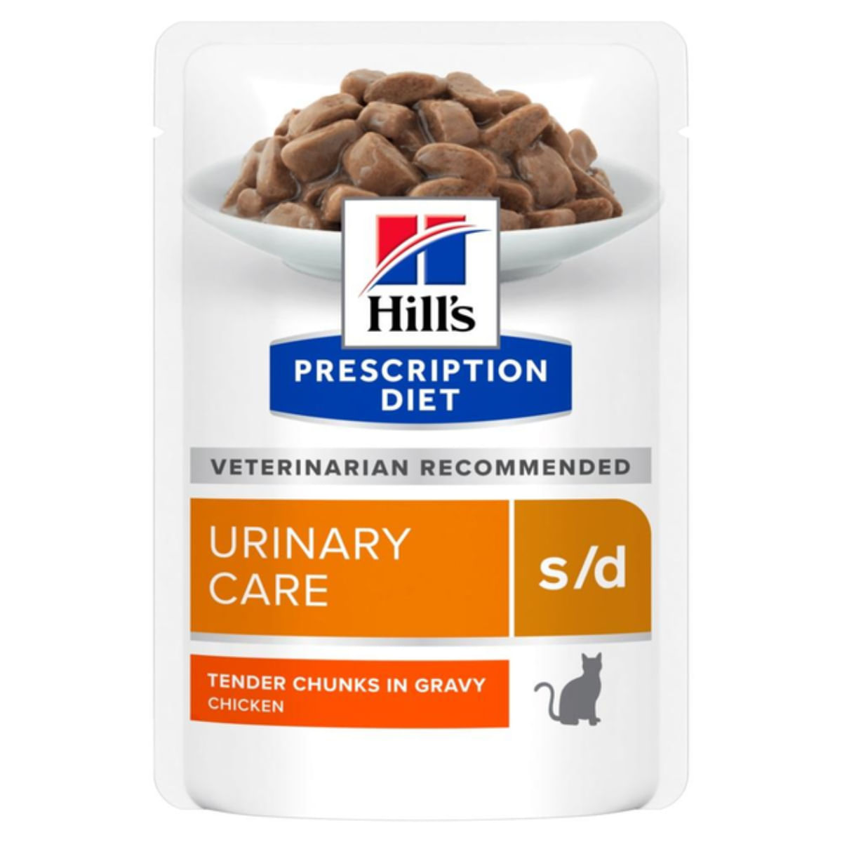 HILL'S Prescription Diet S/D, Pui, dietă veterinară, plic hrană umedă pisici, sistem urinar, (în sos), bax, 85g x 12buc - poza 1
