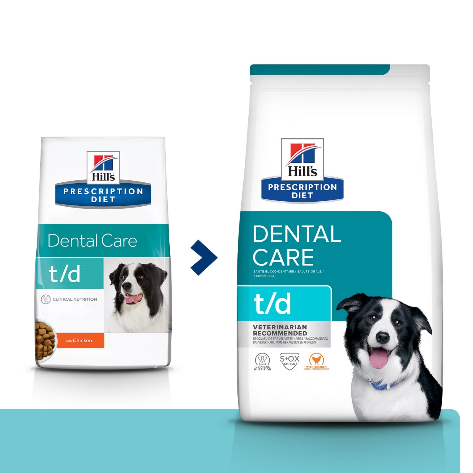 HILL'S Prescription Diet t/d Dental Care, Pui, dietă veterinară câini, hrană uscată, afecțiuni dentare HILL'S Prescription Diet t/d Dental Care, Pui, dietă veterinară câini, hrană uscată, sensibilități dentare, 4kg - poza 1