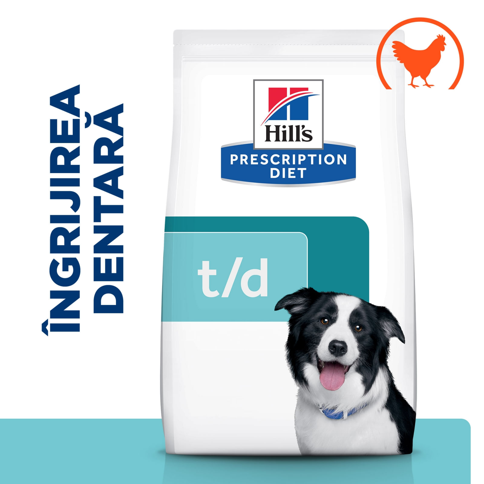 HILL'S Prescription Diet t/d Dental Care, Pui, dietă veterinară câini, hrană uscată, afecțiuni dentare HILL'S Prescription Diet t/d Dental Care, Pui, dietă veterinară câini, hrană uscată, sensibilități dentare, 10kg - poza 5