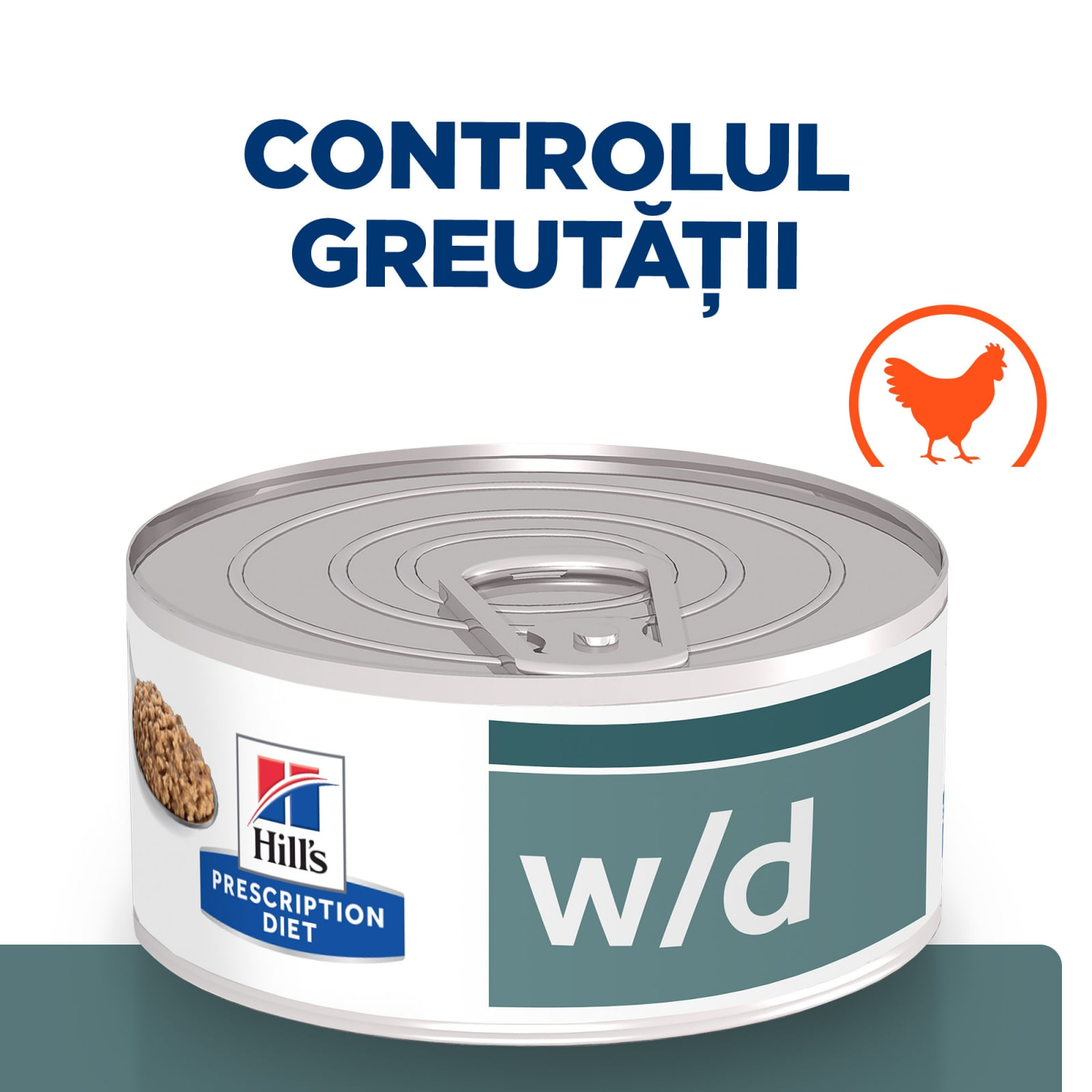 HILL'S Prescription Diet w/d Multi-Benefit, Pui, dietă veterinară pisici, conservă hrană umedă, metabolism (obezitate si diabet), 156g - poza 2