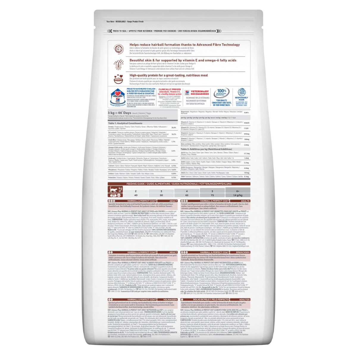 HILL'S Science Plan Hairball & Perfect Coat, Pui, hrană uscată pisici, limitarea ghemurilor de blană, 3kg - poza 3