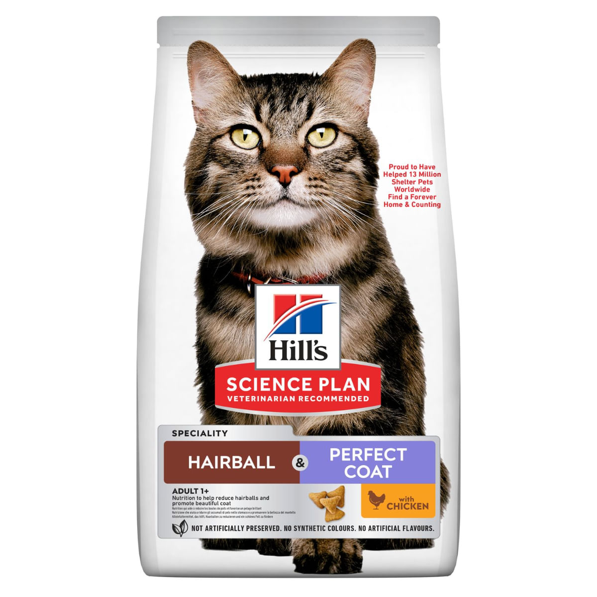 HILL'S Science Plan Hairball & Perfect Coat, Pui, hrană uscată pisici, limitarea ghemurilor de blană, 7kg - poza 1