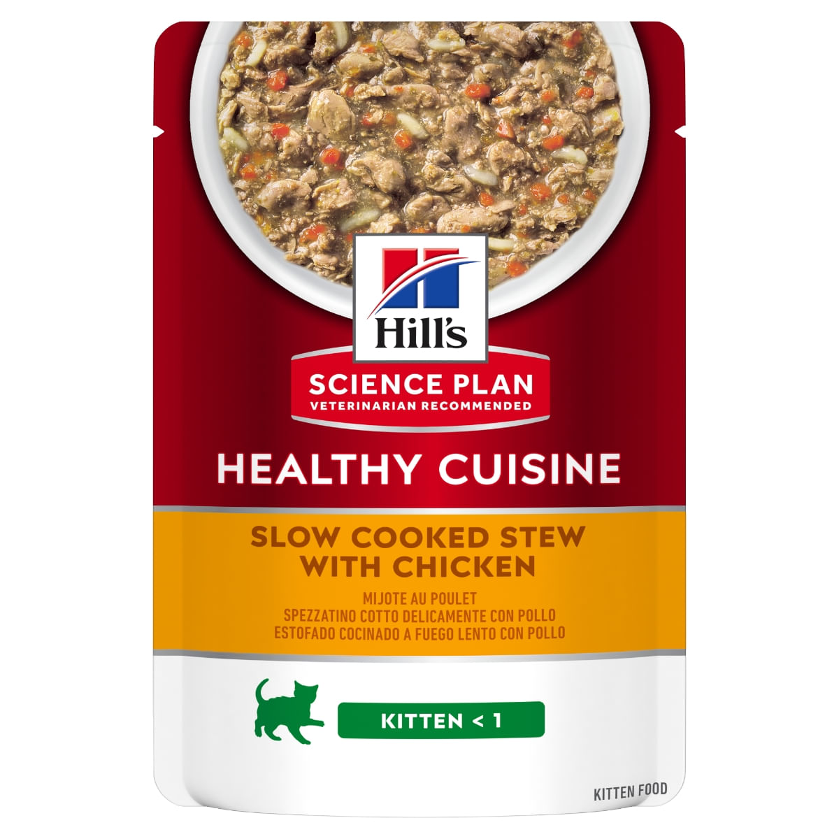HILL'S Science Plan Healthy Cuisine Kitten, Pui și Tocană de Legume, plic hrană umedă pisici junior, 80g HILL'S Science Plan Healthy Cuisine Kitten, Pui și Tocană de Legume, plic hrană umedă pisici junior, bax, 80g x 12buc - poza 1