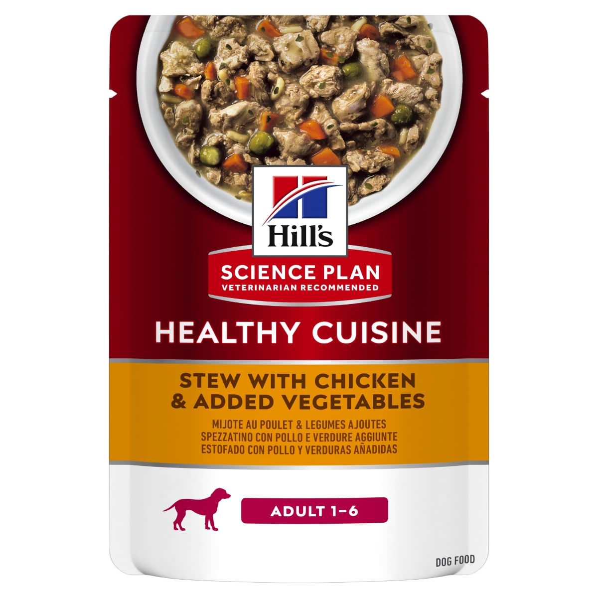 HILL'S Science Plan Healthy Cuisine, Pui și Tocană de Legume, plic hrană umedă câini, 90g HILL'S Science Plan Healthy Cuisine, Pui și Tocană de Legume, plic hrană umedă câini, bax, 90g x 12buc - poza 2