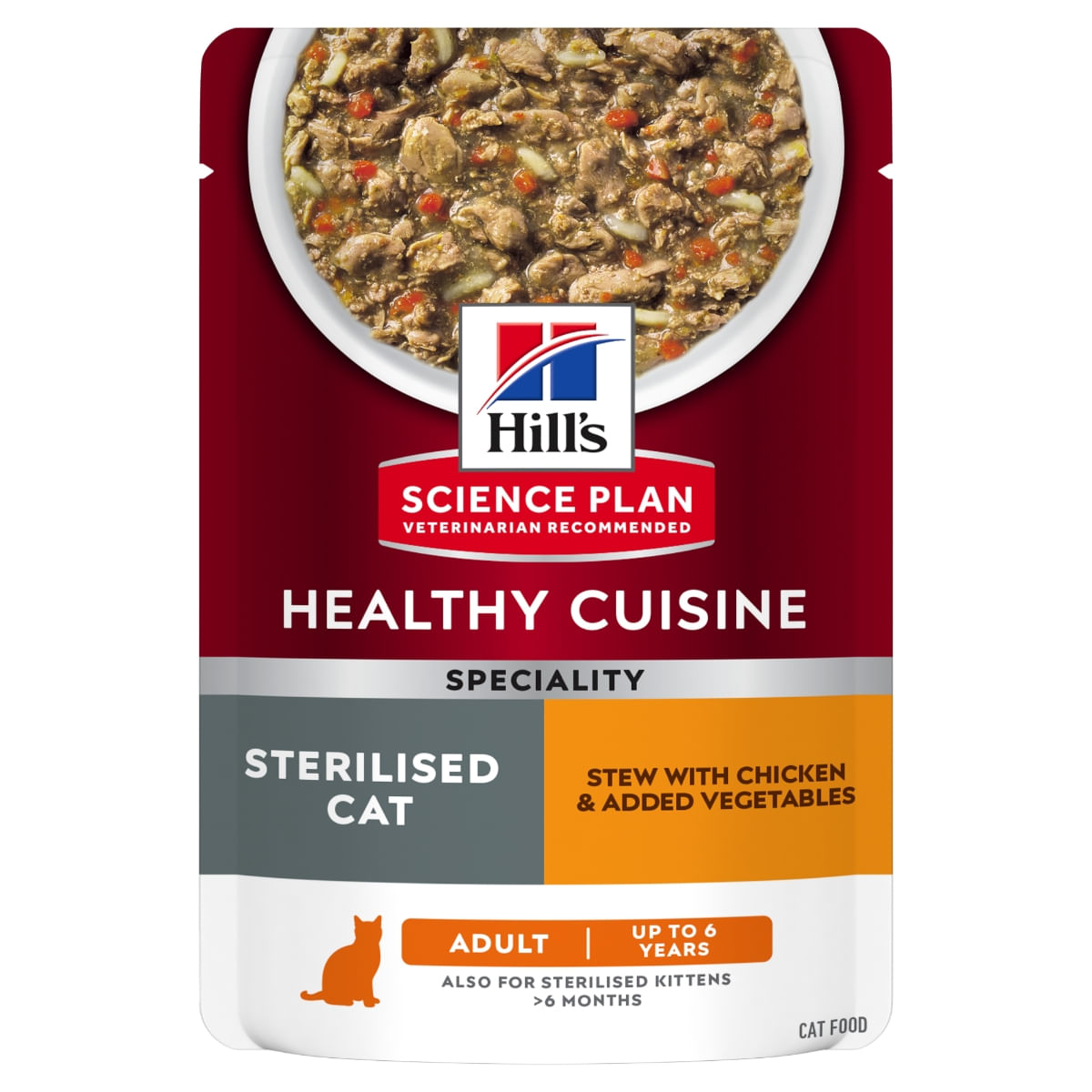 HILL'S Science Plan Healthy Cuisine Sterilised, Pui și Tocană de Legume, plic hrană umedă pisici sterilizate, 80g HILL'S Science Plan Healthy Cuisine Sterilised, Pui și Tocană de Legume, plic hrană umedă pisici sterilizate, bax, 80g x 12buc - poza 2