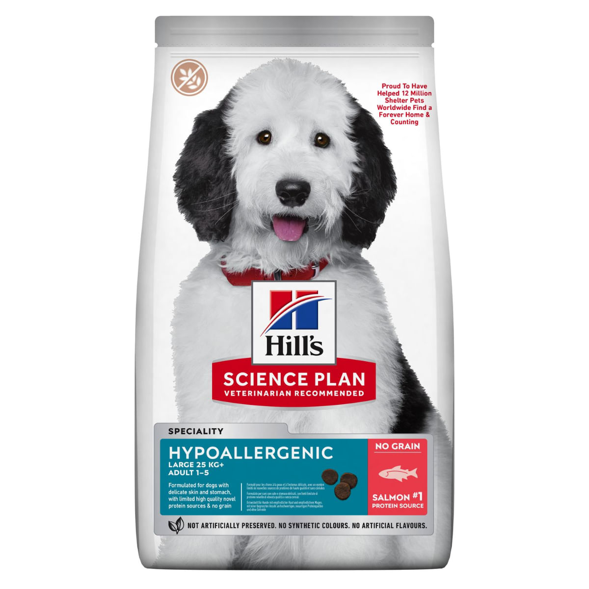 HILL'S Science Plan No Grain Hypoallergenic, L-XL, Somon, hrană uscată fără cereale câini, sistem digestiv, alergii, 12kg - poza 1