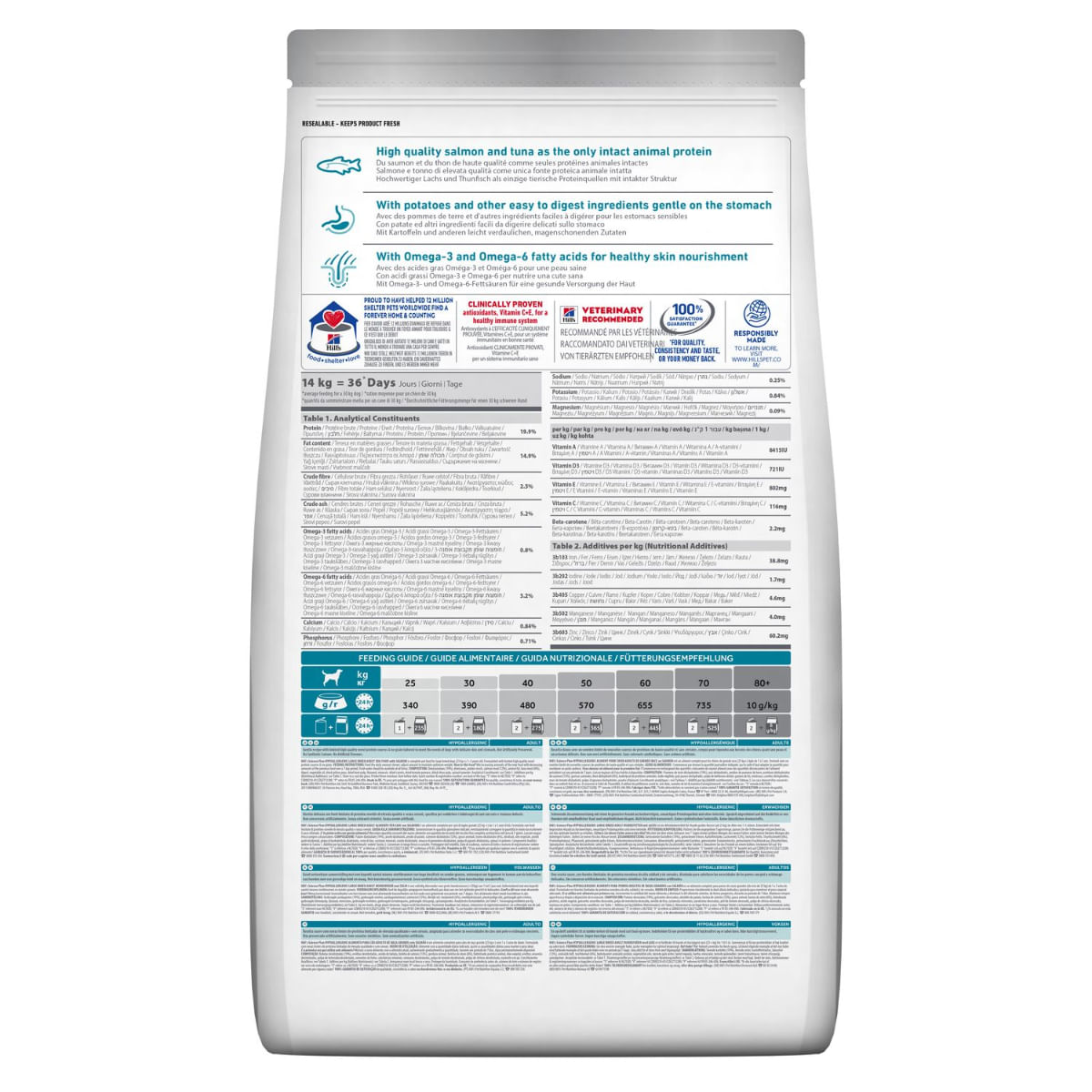 HILL'S Science Plan No Grain Hypoallergenic, L-XL, Somon, hrană uscată fără cereale câini, sistem digestiv, alergii, 12kg - poza 3
