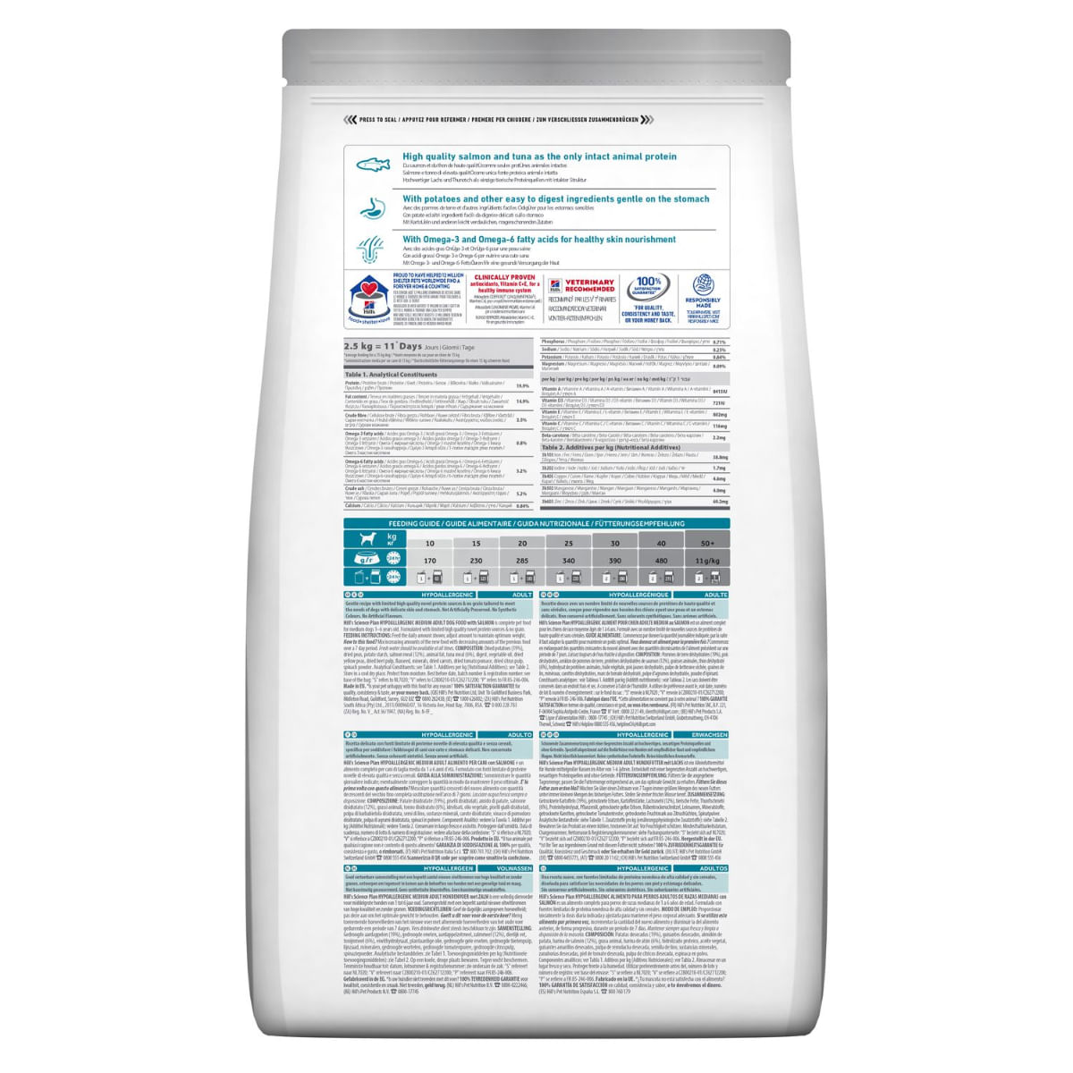 HILL'S Science Plan No Grain Hypoallergenic, M, Somon, hrană uscată fără cereale câini, sistem digestiv, alergii, 2.5kg - poza 3