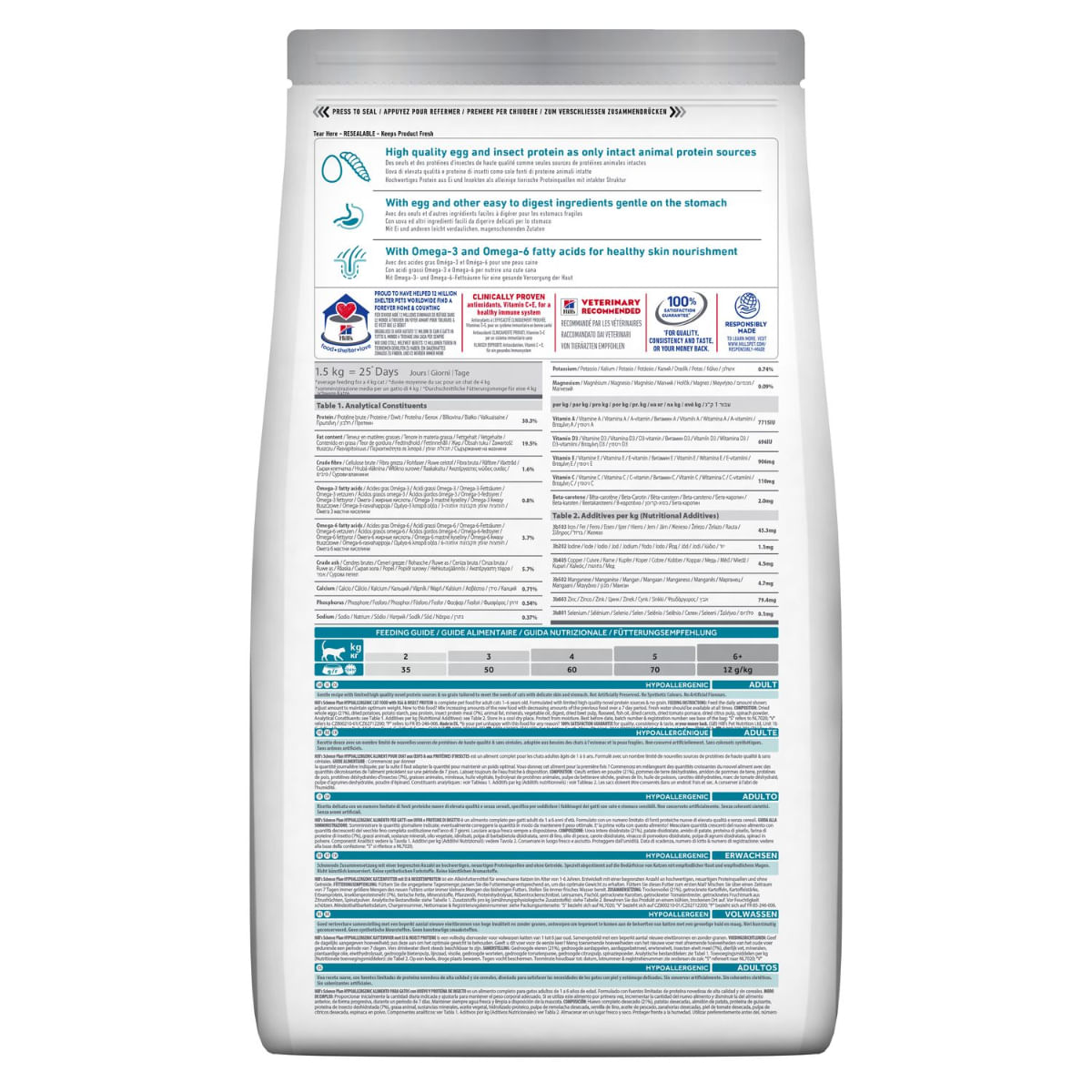 HILL'S Science Plan No Grain Hypoallergenic, Ou și Insecte, hrană uscată fără cereale pisici, sistem digestiv, alergii, 7kg - poza 3