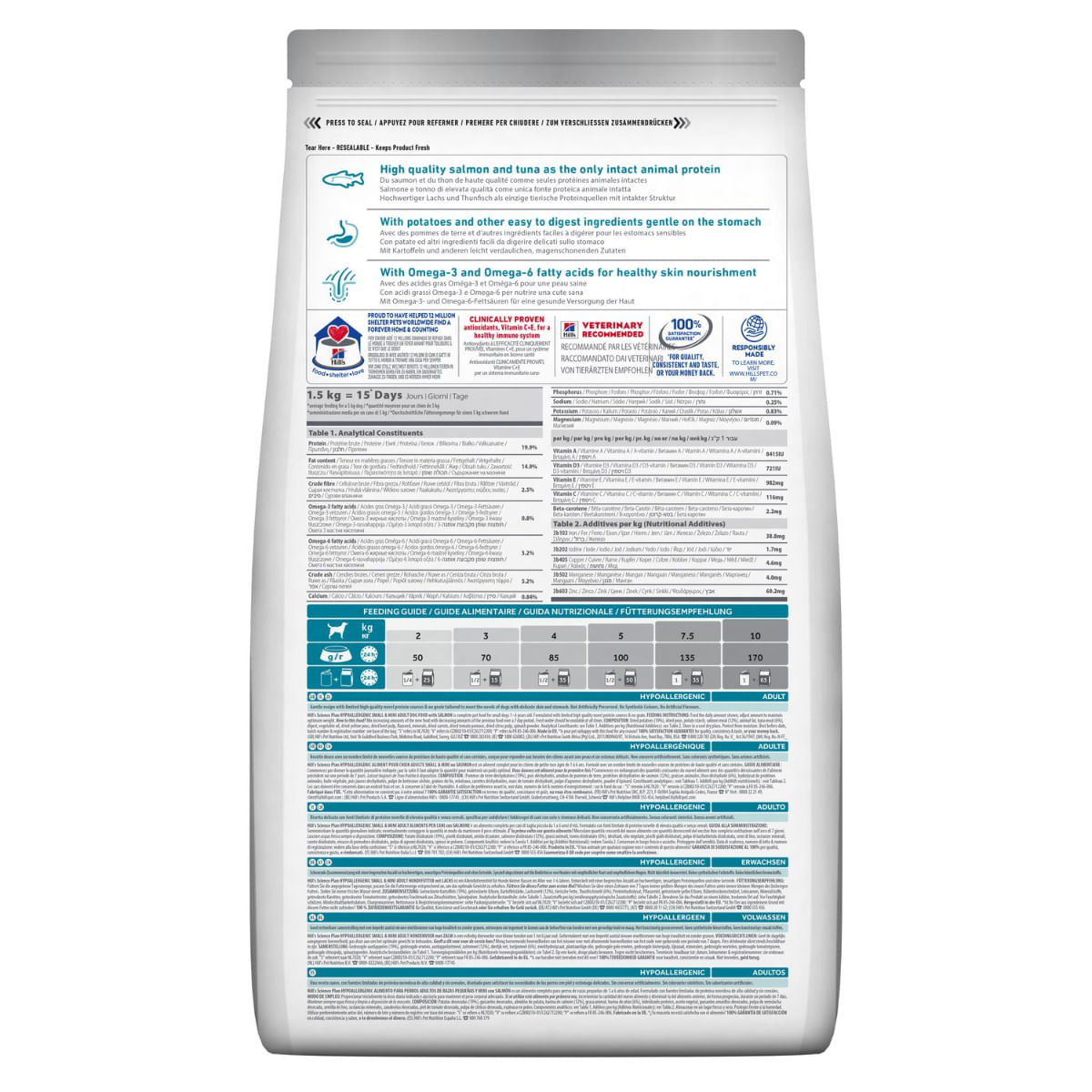 HILL'S Science Plan No Grain Hypoallergenic, XS-S, Somon, hrană uscată fără cereale câini, sistem digestiv, alergii, 1.5kg - poza 3