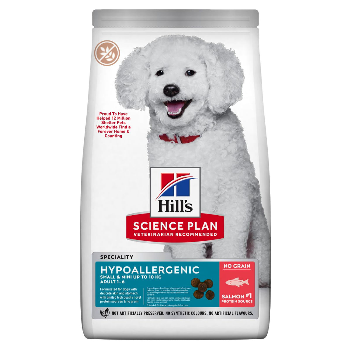 HILL'S Science Plan No Grain Hypoallergenic, XS-S, Somon, hrană uscată fără cereale câini, sistem digestiv, alergii, 6kg - poza 1